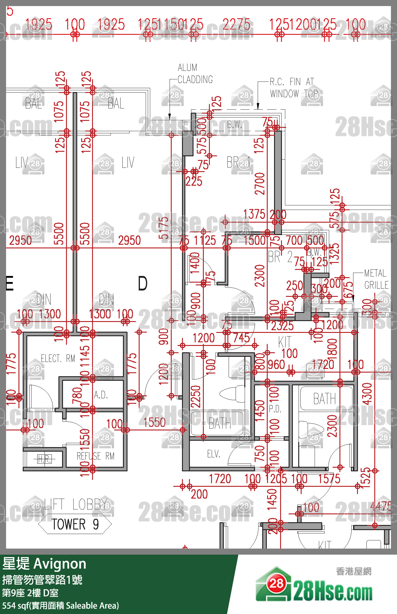 星堤 大廈 第9座 2樓 D室 平面圖