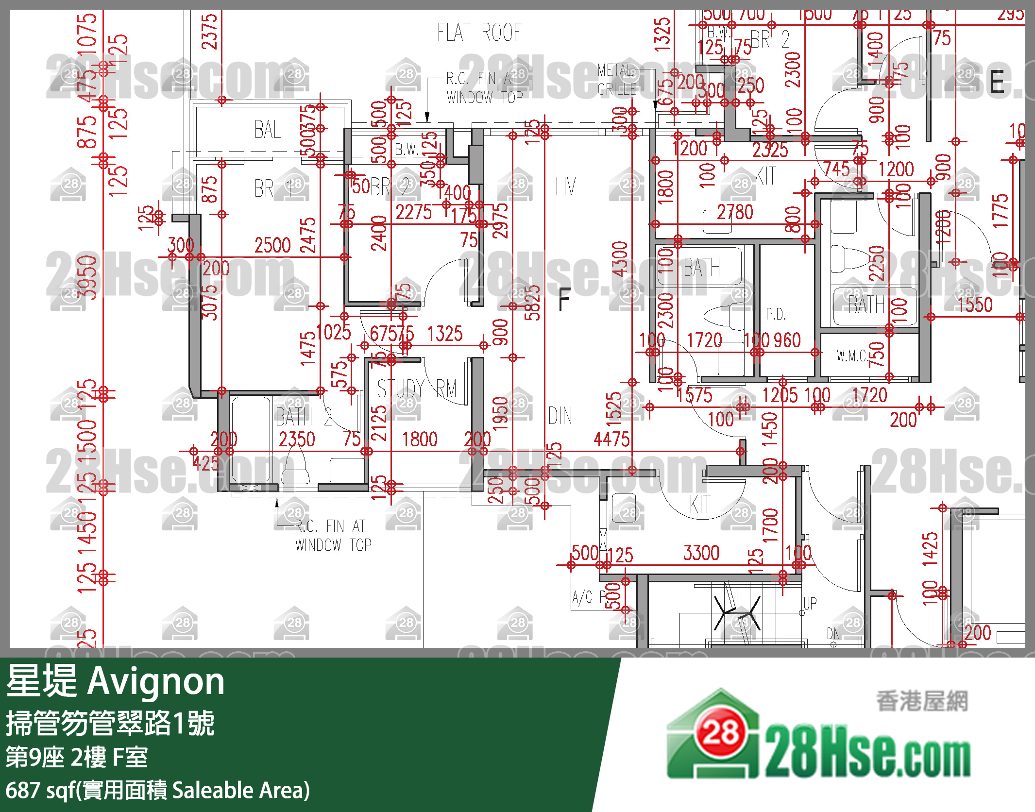 星堤 大廈 第9座 2樓 F室 平面圖