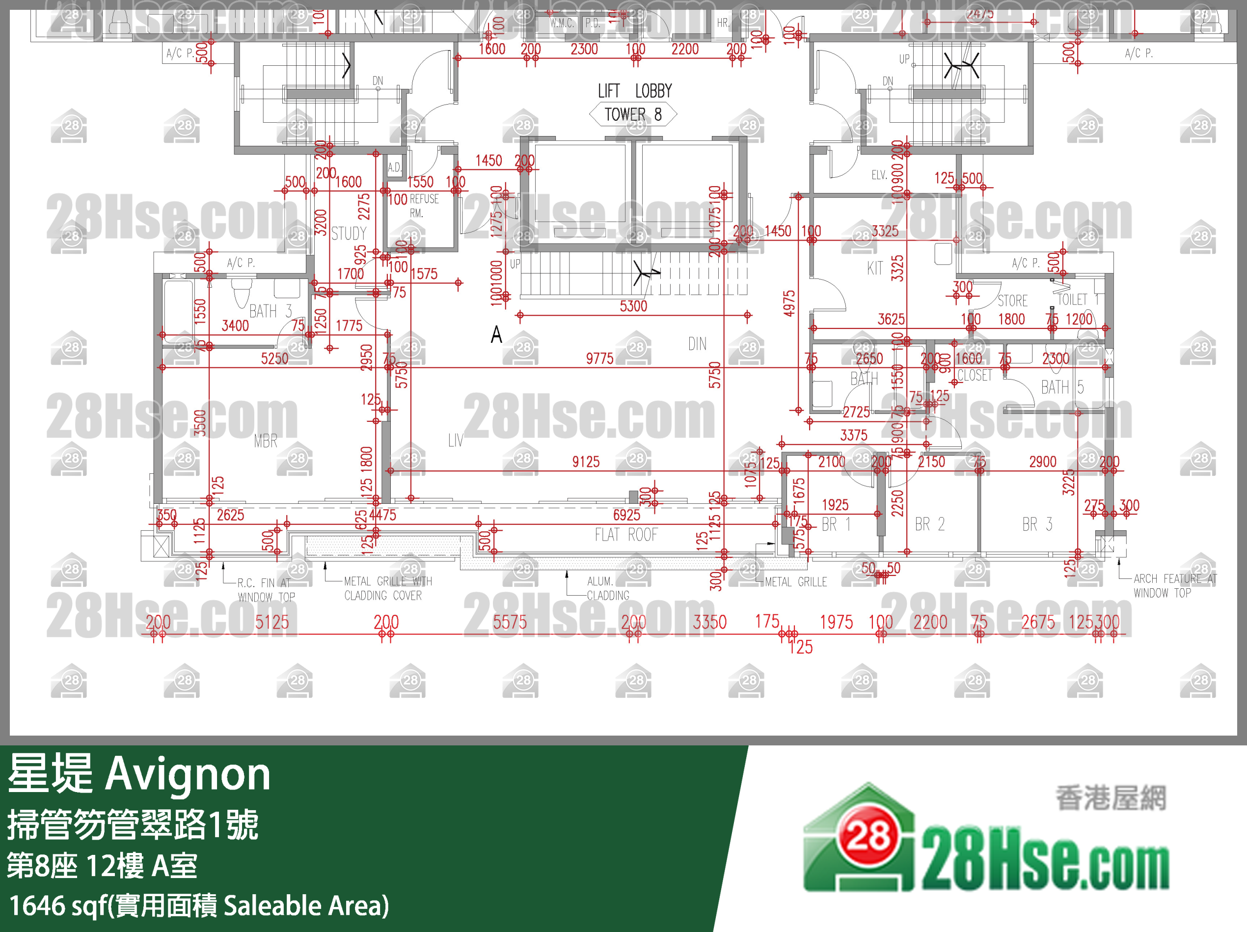 星堤 大廈 第8座 12樓 A室 平面圖