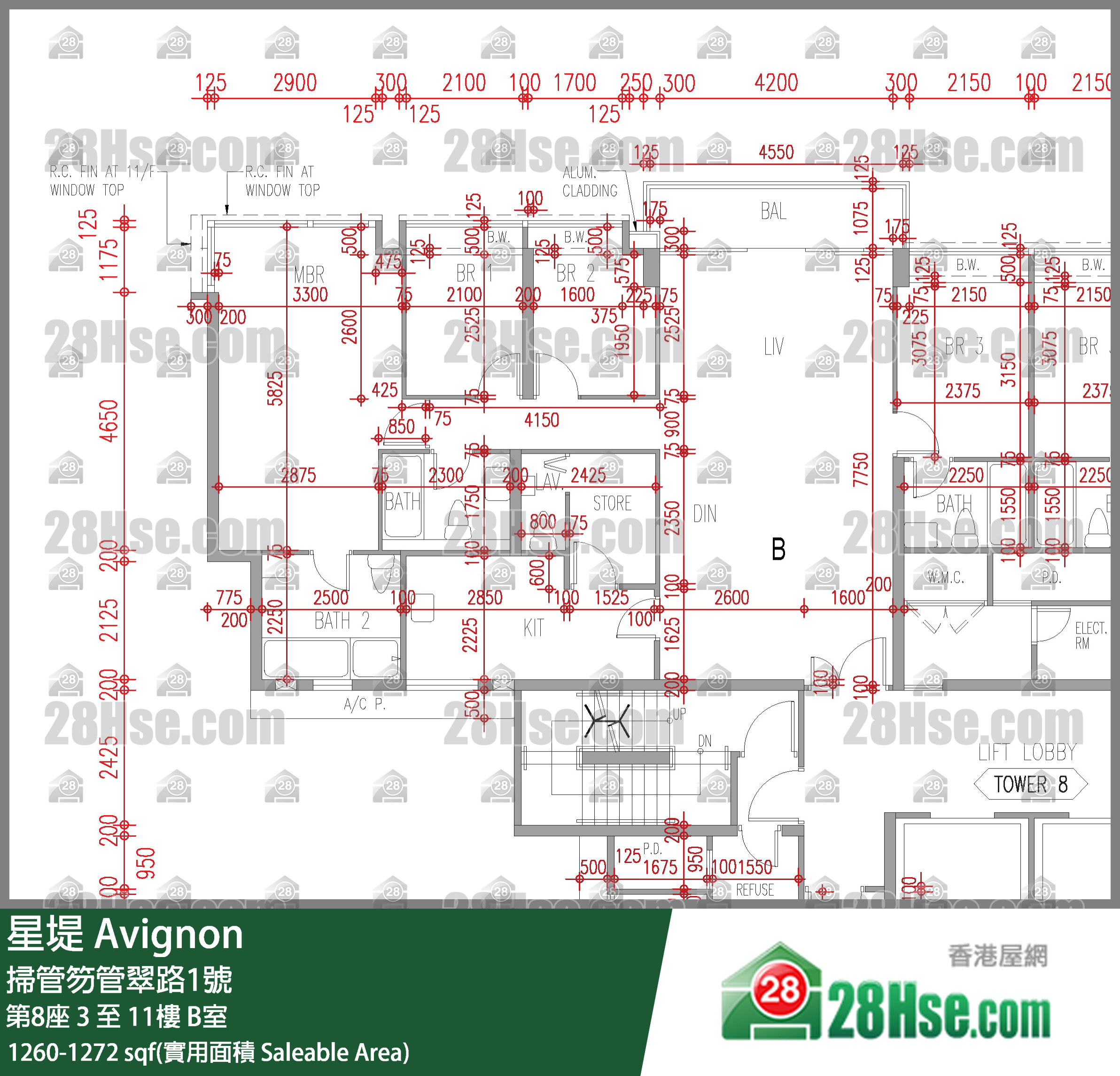 星堤 大廈 第8座 3樓 B室 平面圖
