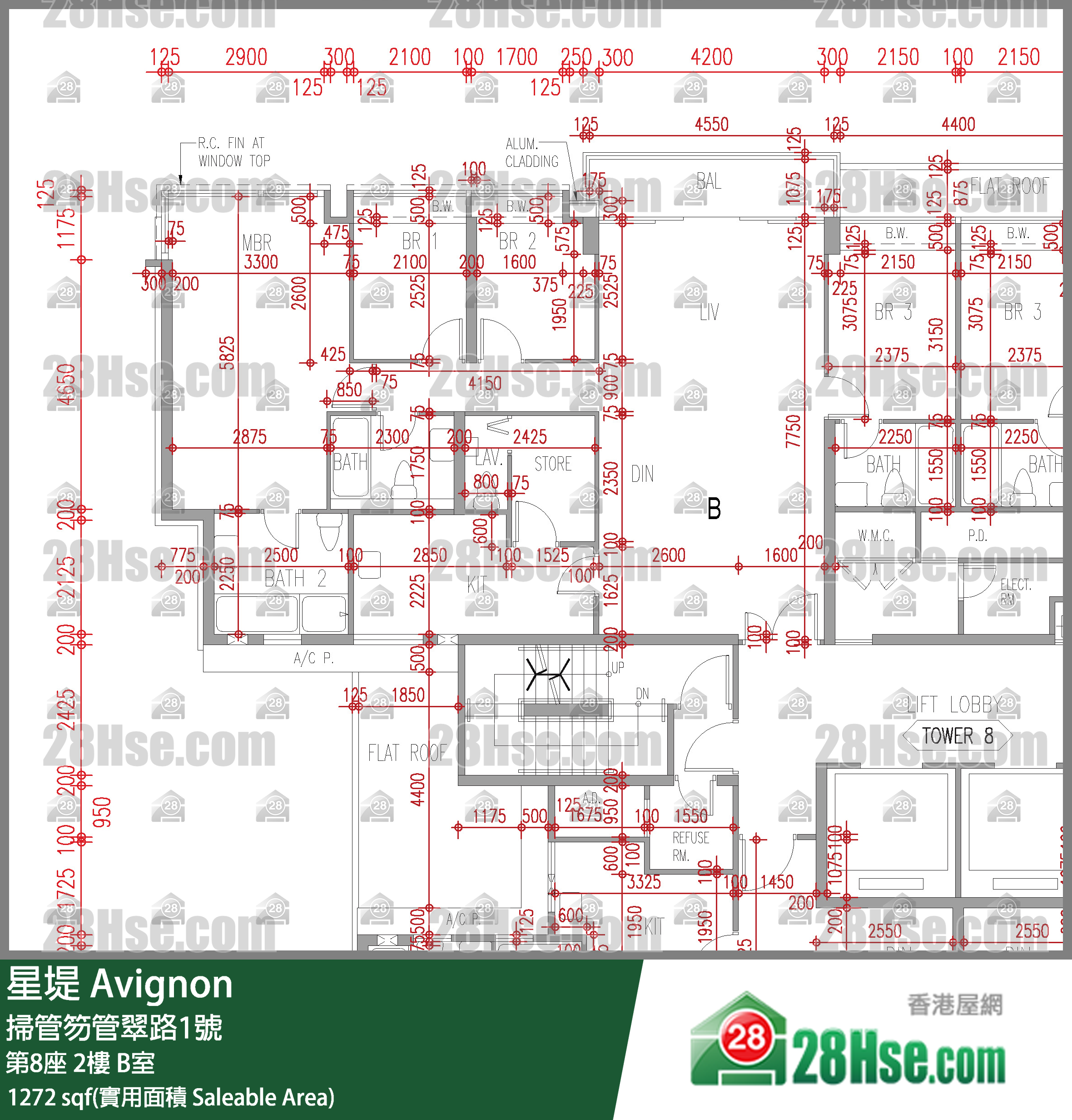 星堤 大廈第8座2樓 B室 平面圖