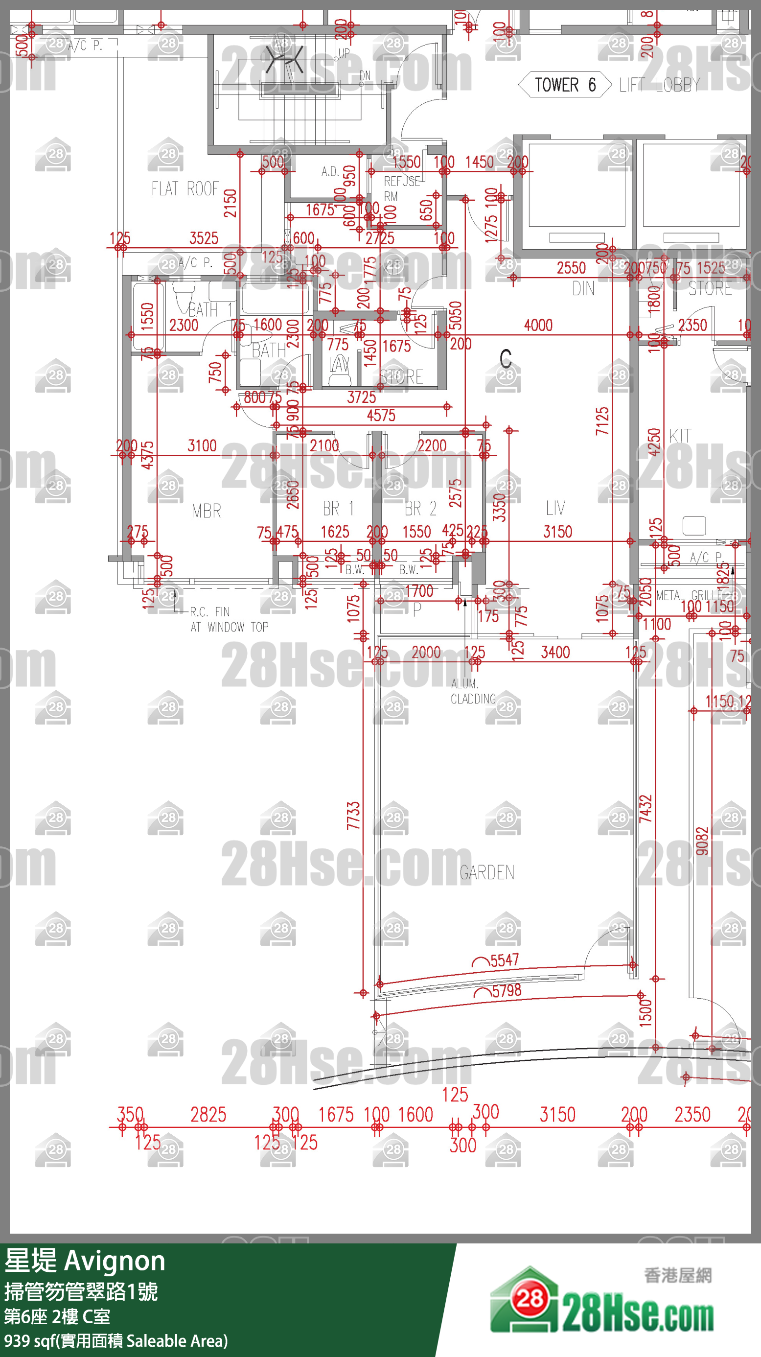 星堤 大廈 第6座 2樓 C室 平面圖