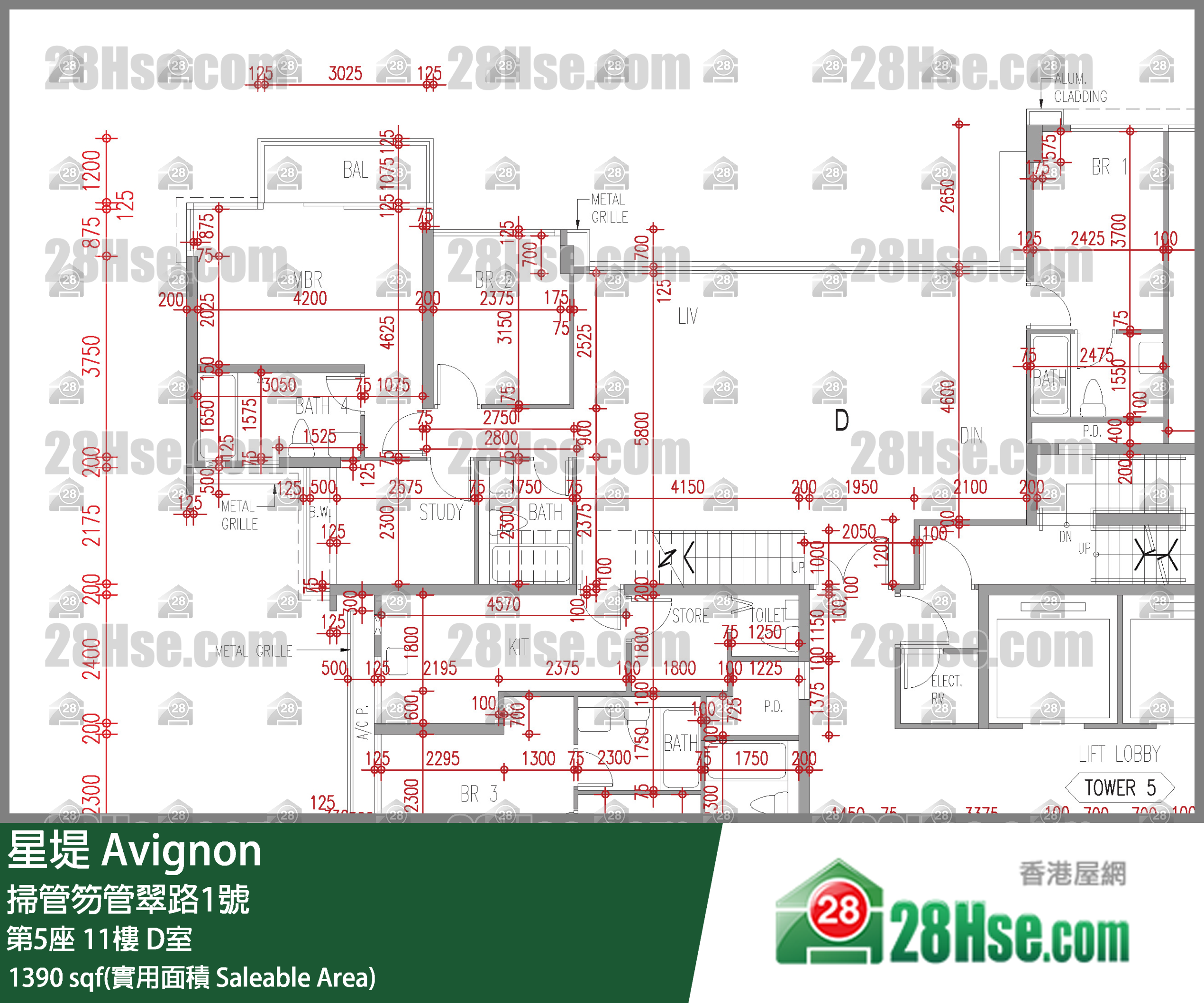 星堤 大廈第5座11樓 D室 平面圖