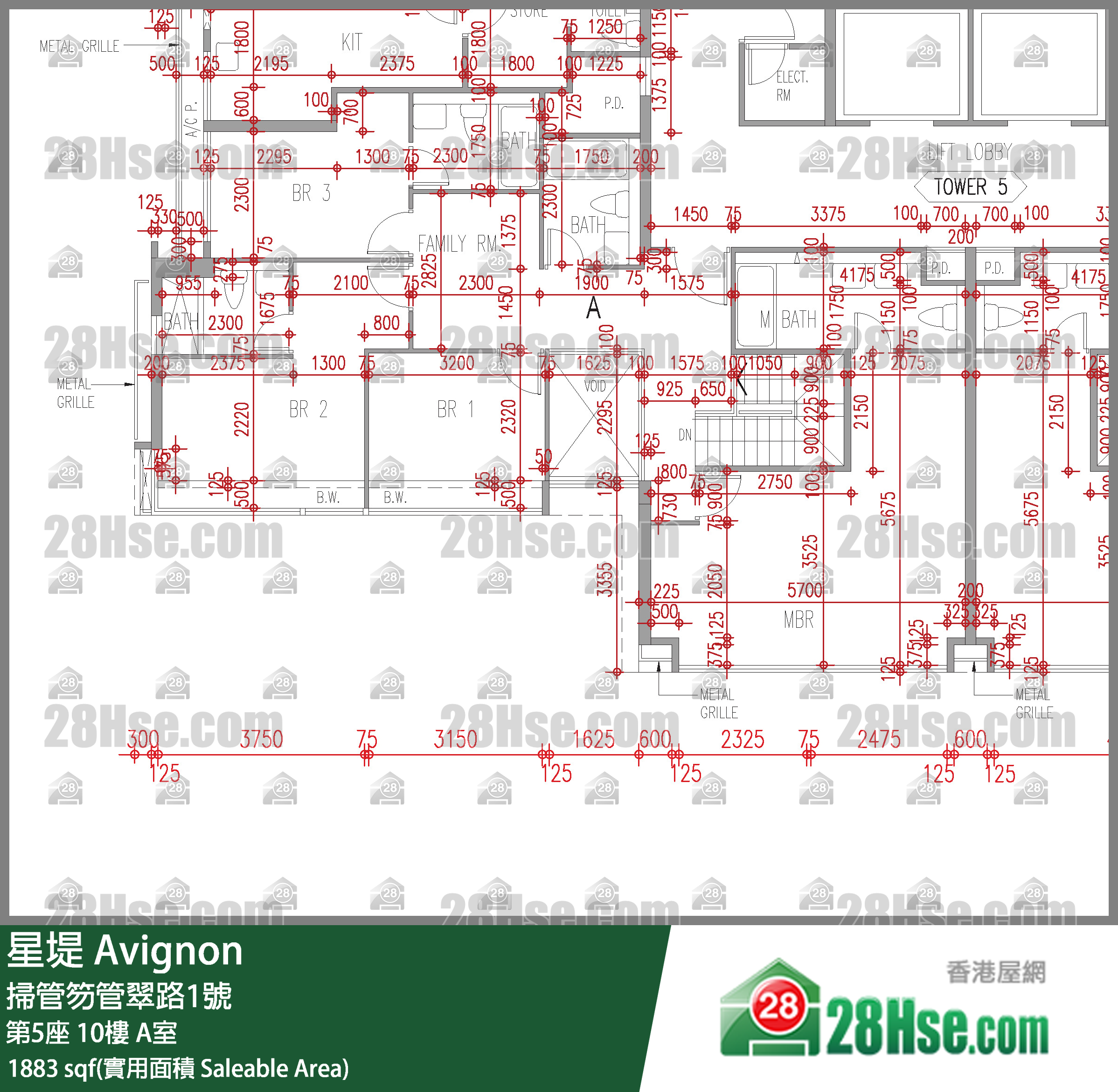 星堤 大廈 第5座 10樓 A室 平面圖