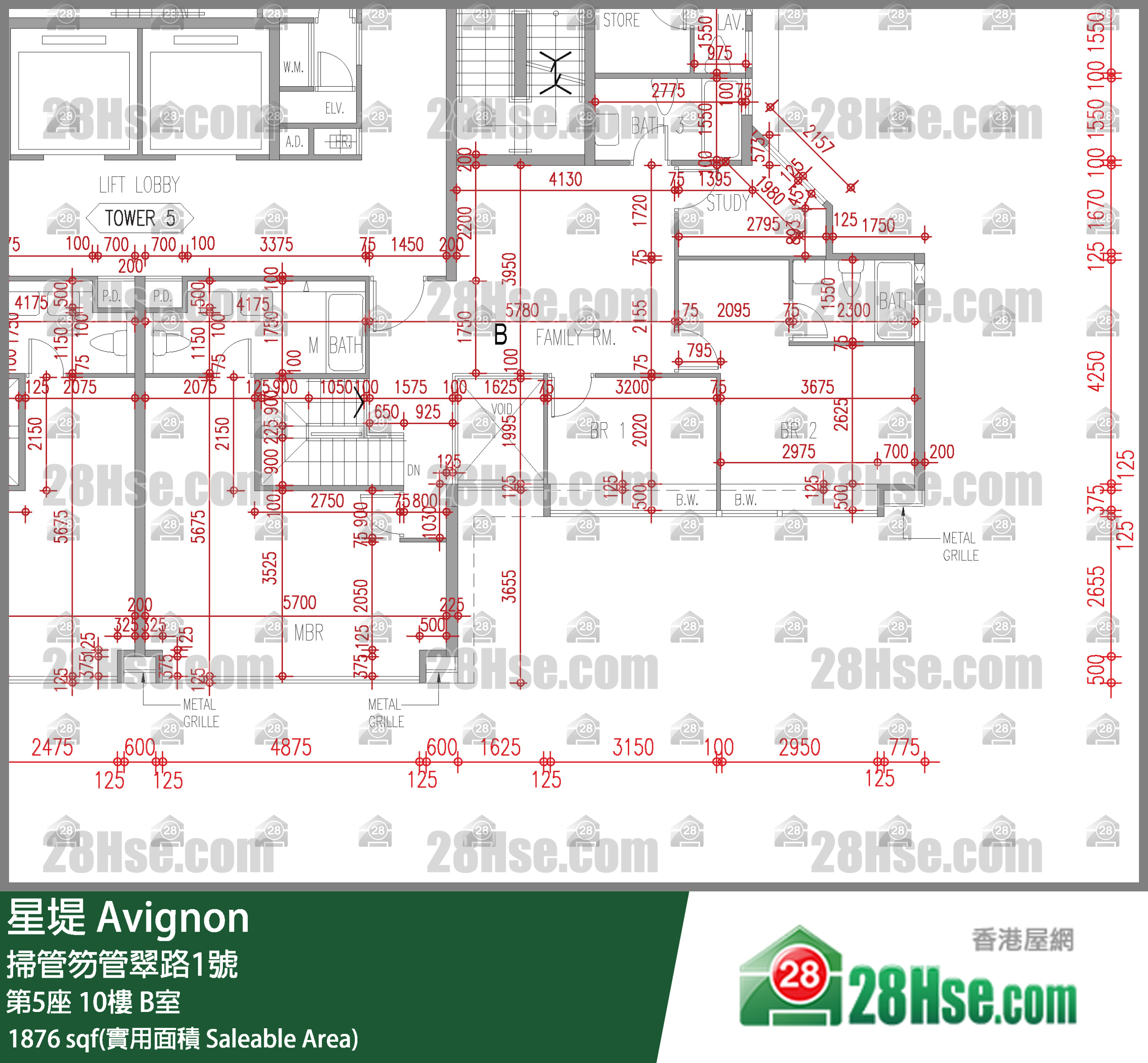 星堤 大廈第5座10樓 B室 平面圖