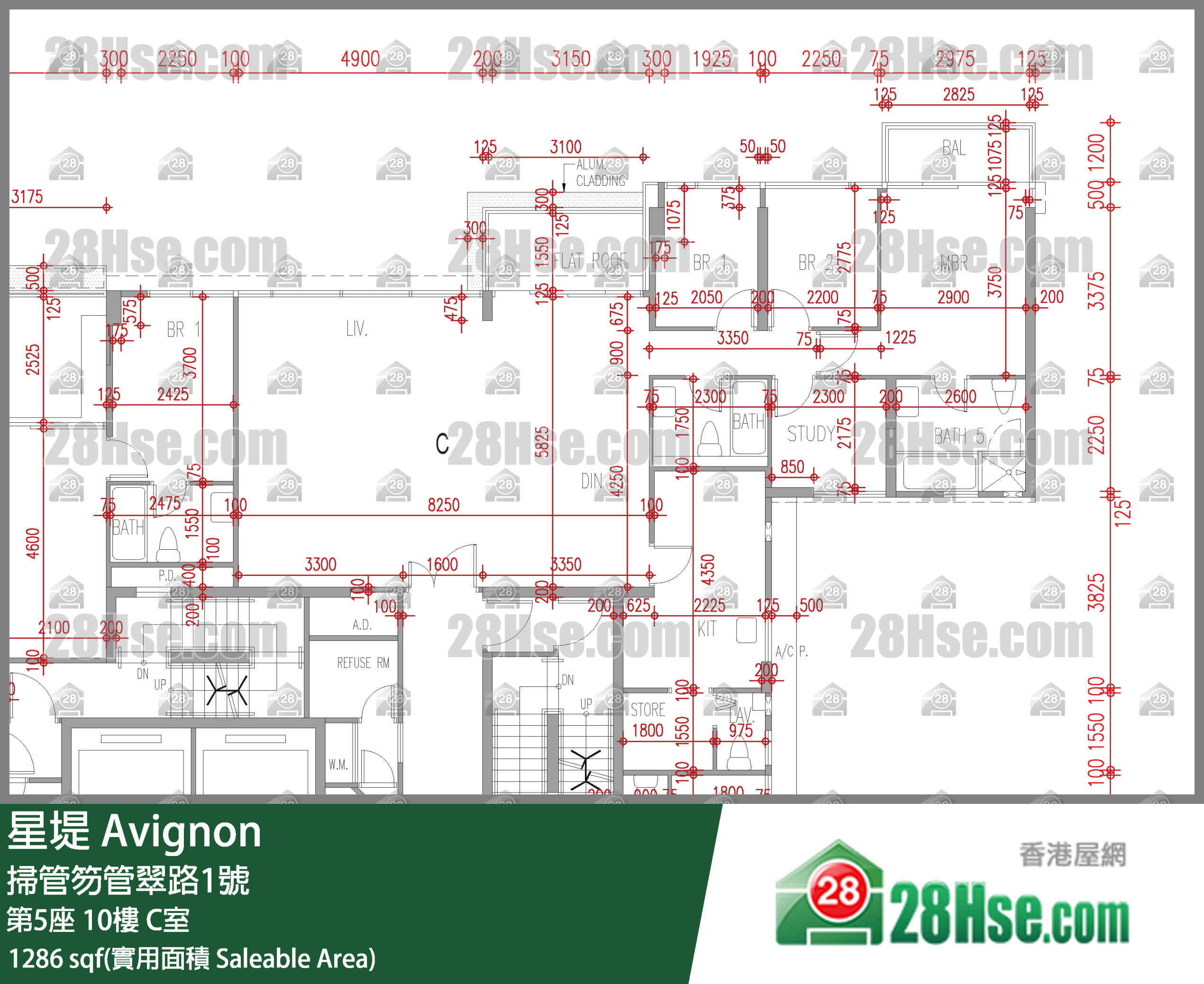 星堤 大廈第5座10樓 C室 平面圖