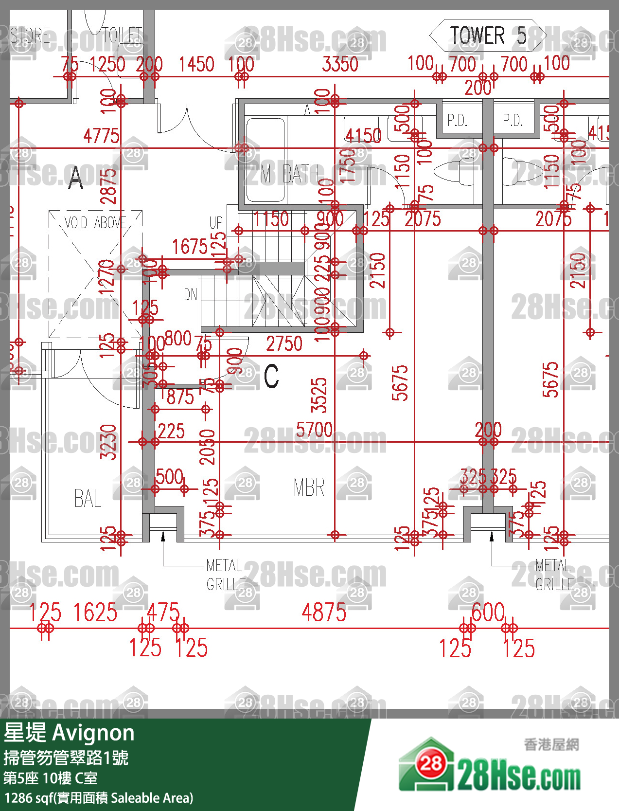 星堤 大廈第5座10樓 C室 平面圖