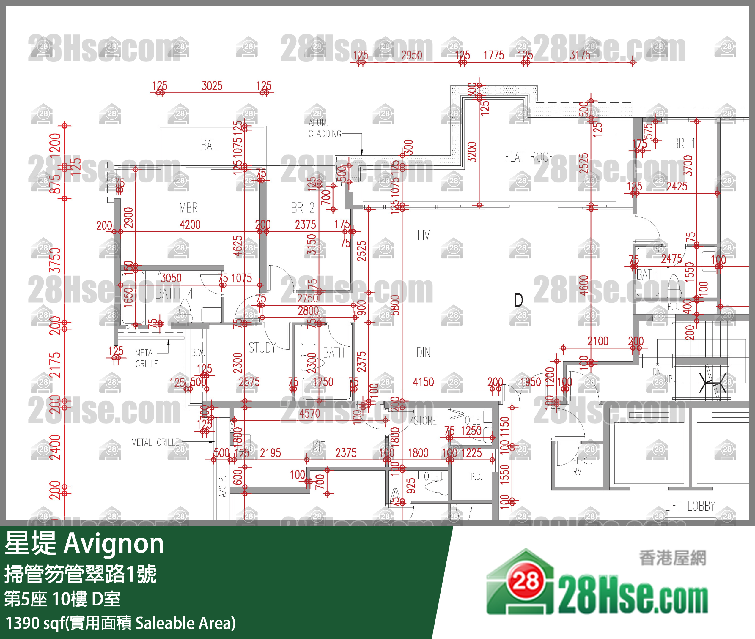 星堤 大廈第5座10樓 D室 平面圖