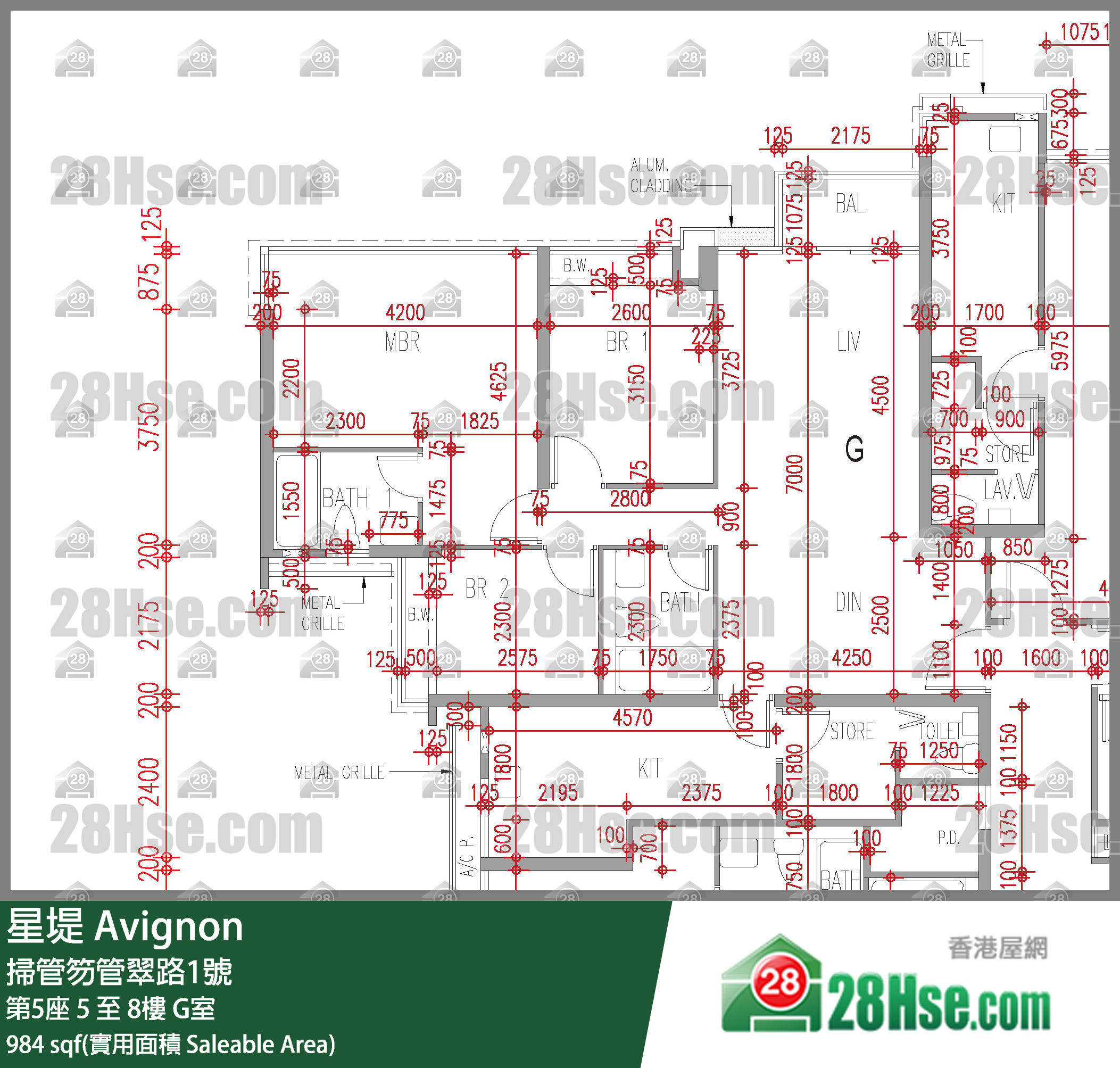 星堤 大廈第5座5樓 G室 平面圖