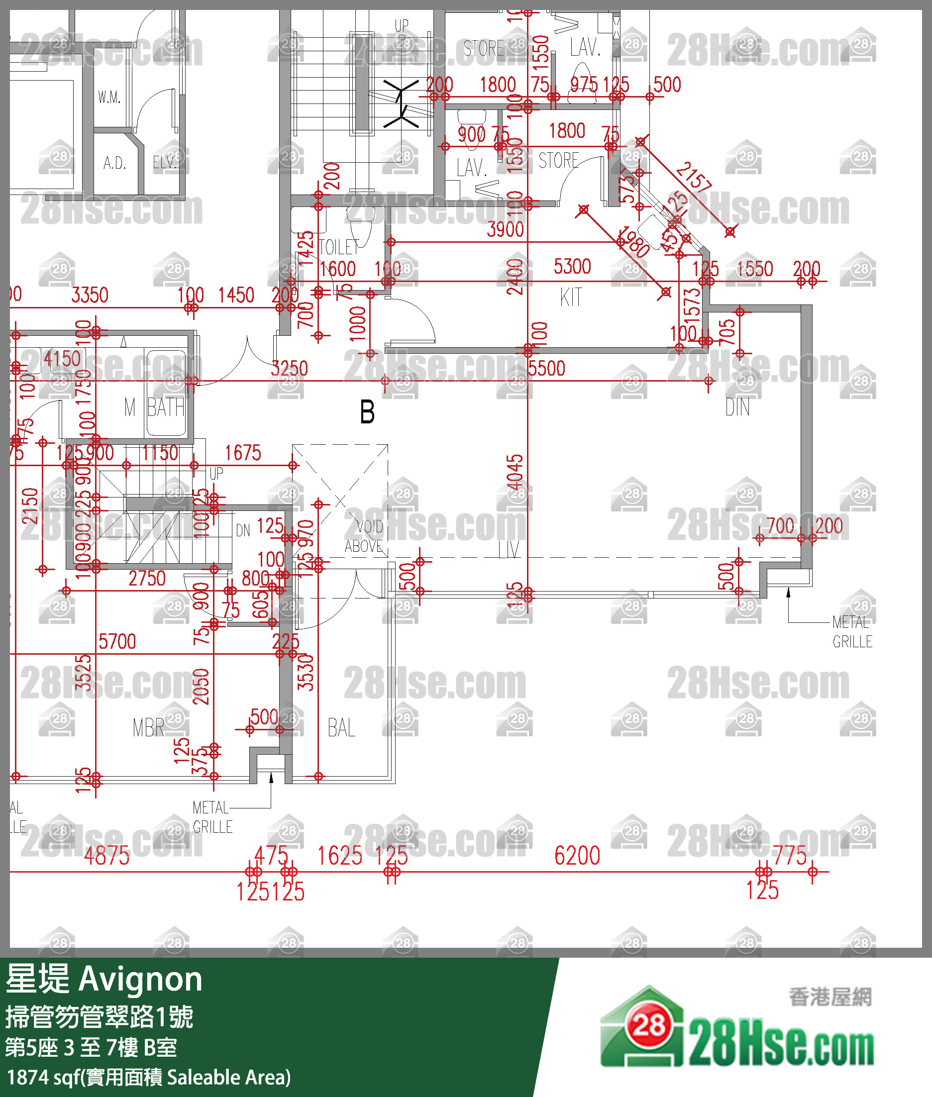 星堤 大廈第5座3樓 B室 平面圖