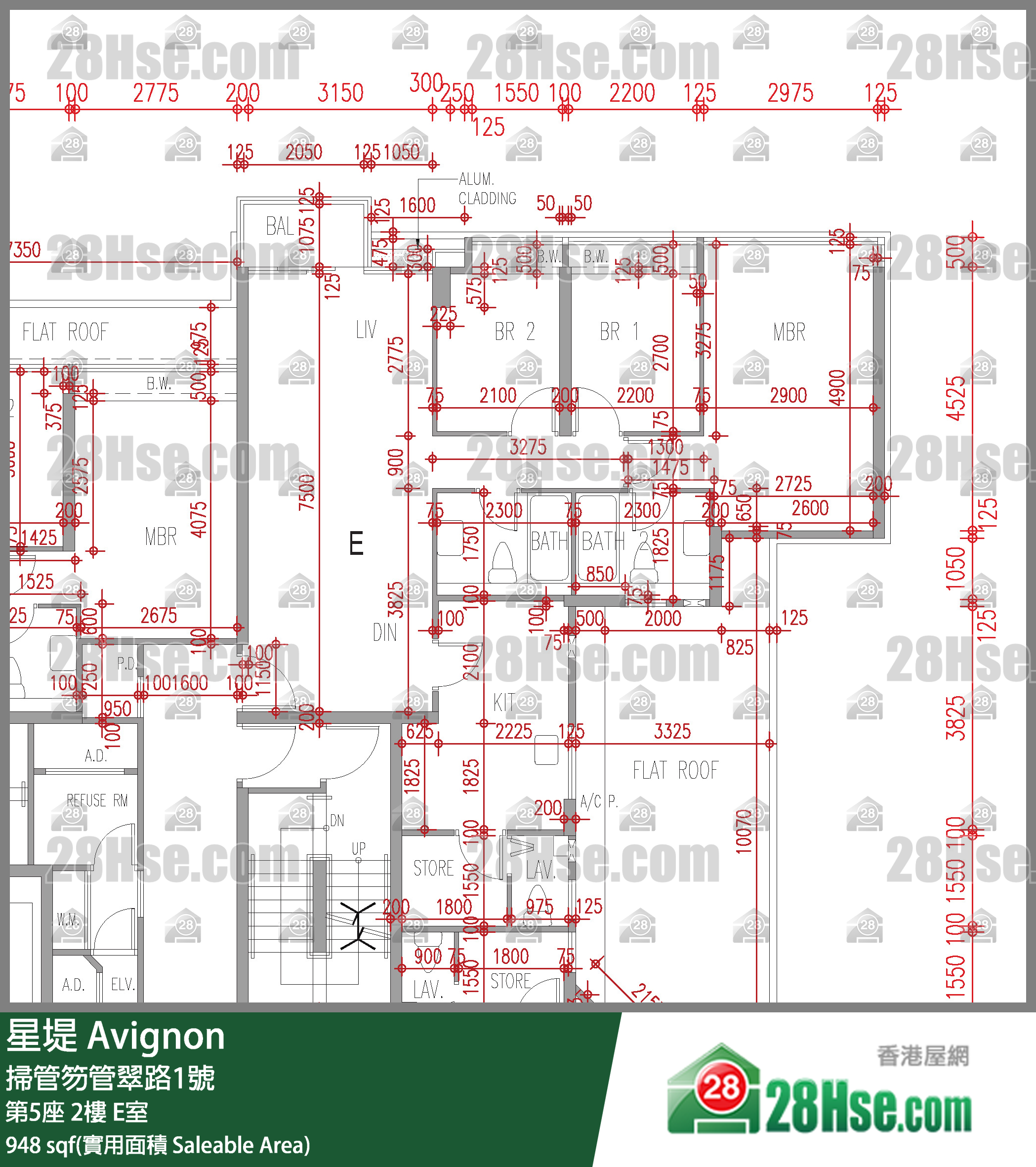 星堤 大厦 第5座 2楼 E室 平面图