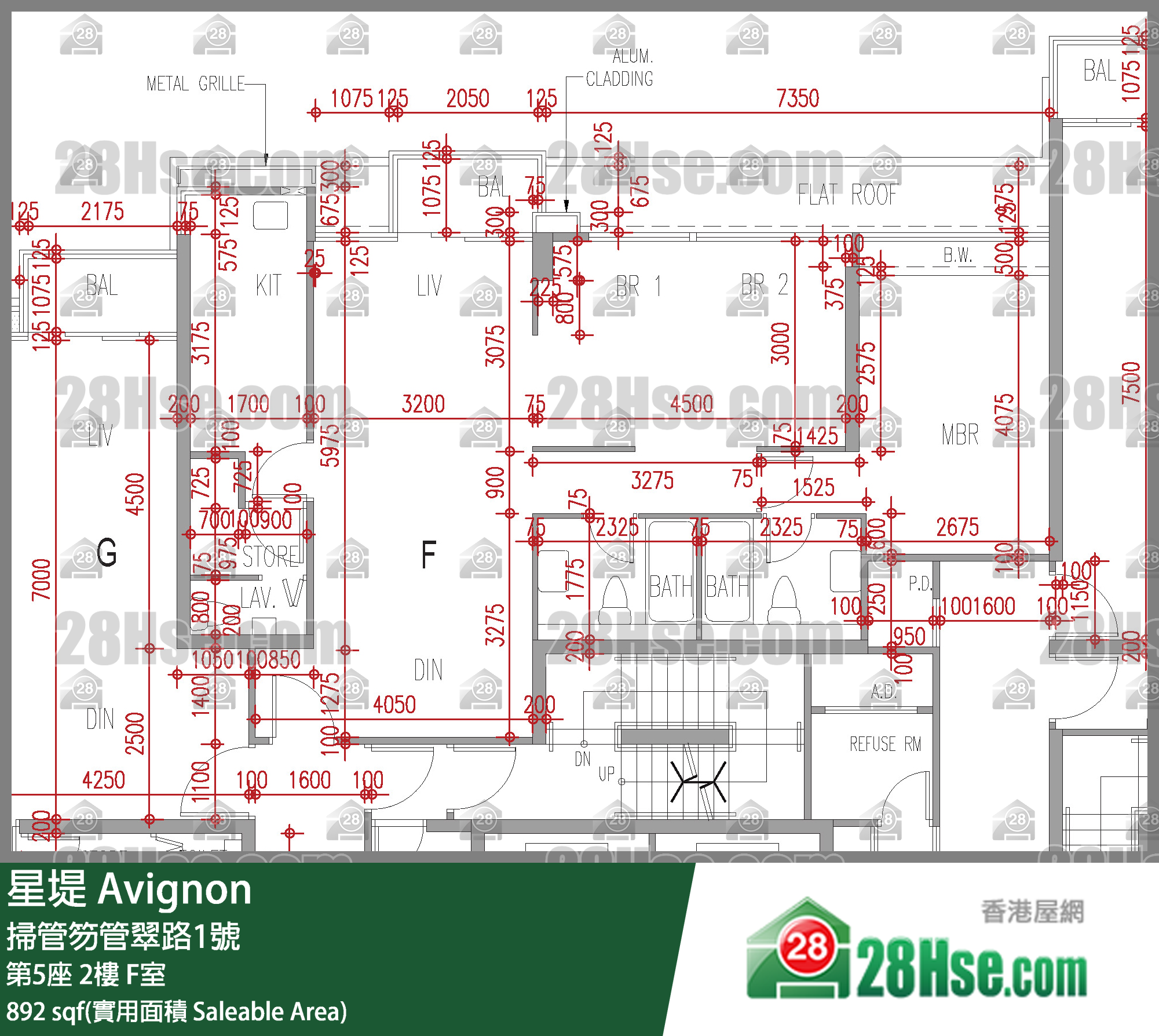 星堤 大厦 第5座 2楼 F室 平面图