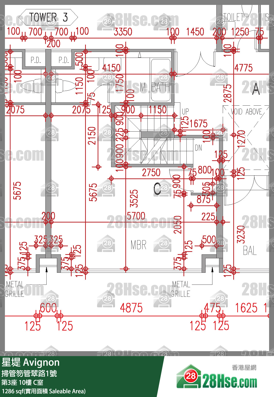 星堤 大廈 第3座 10樓 C室 平面圖