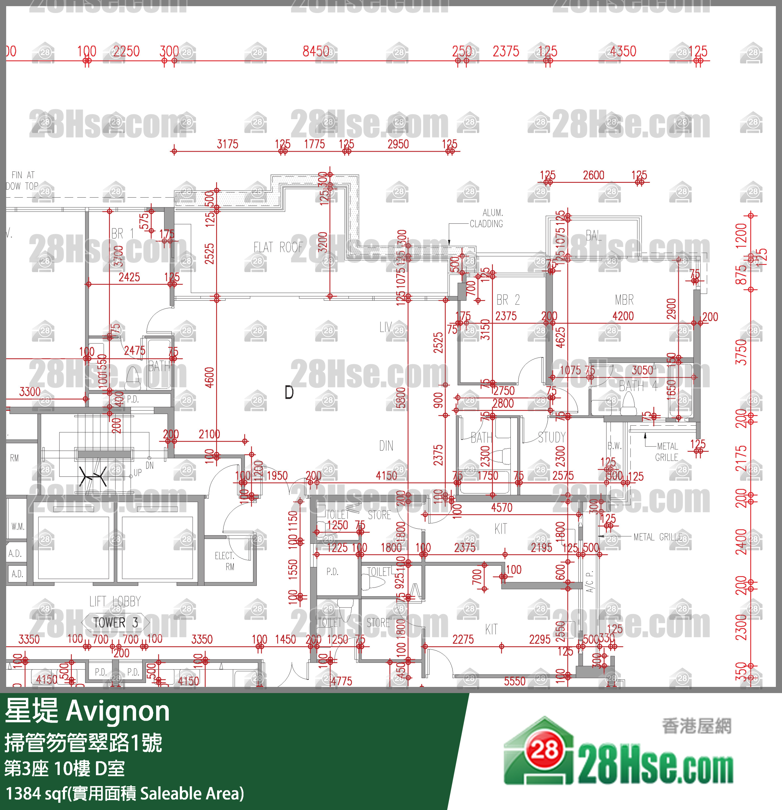 星堤 大廈第3座10樓 D室 平面圖