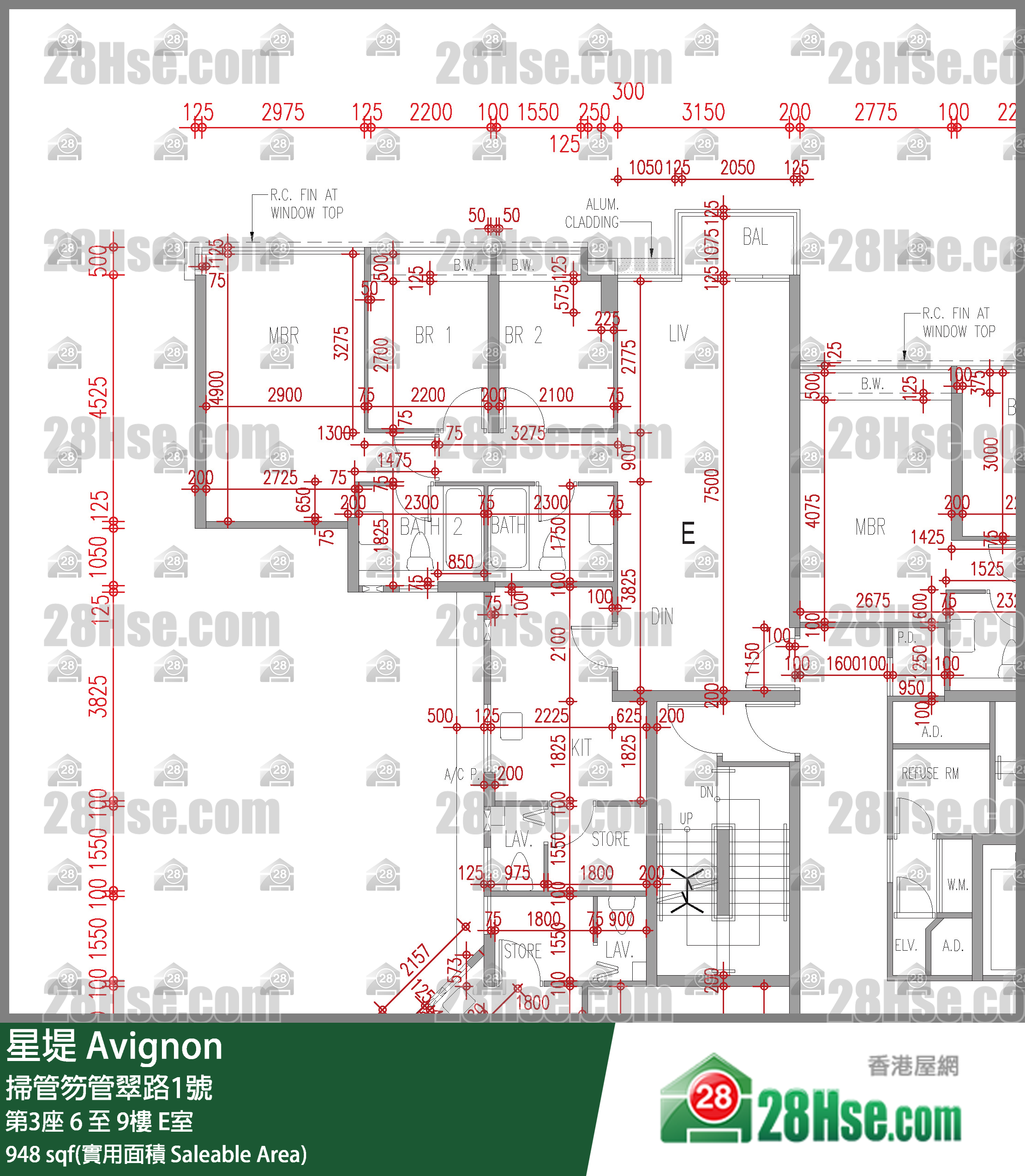 星堤 大廈第3座6樓 E室 平面圖