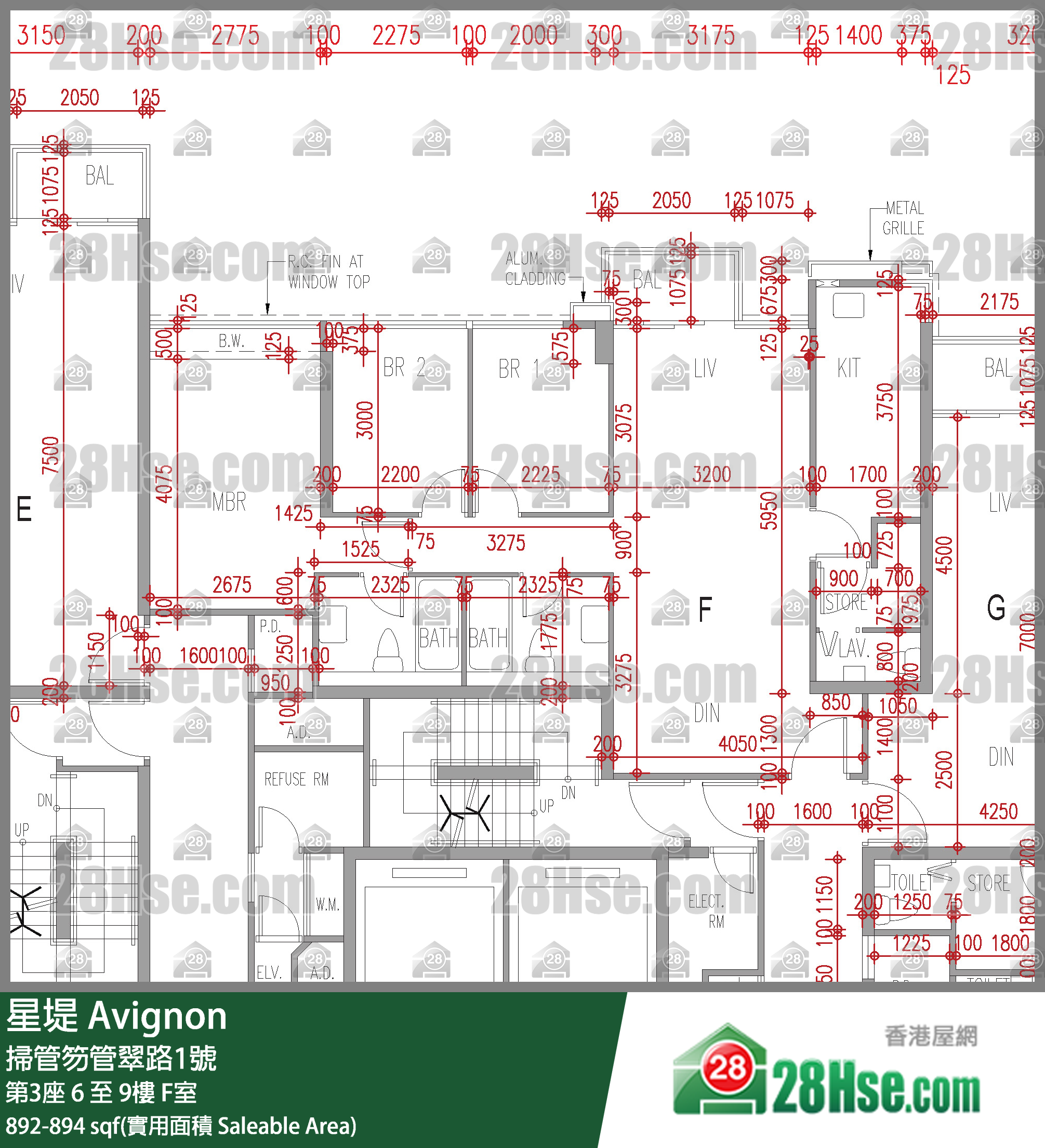 星堤 大廈第3座9樓 F室 平面圖