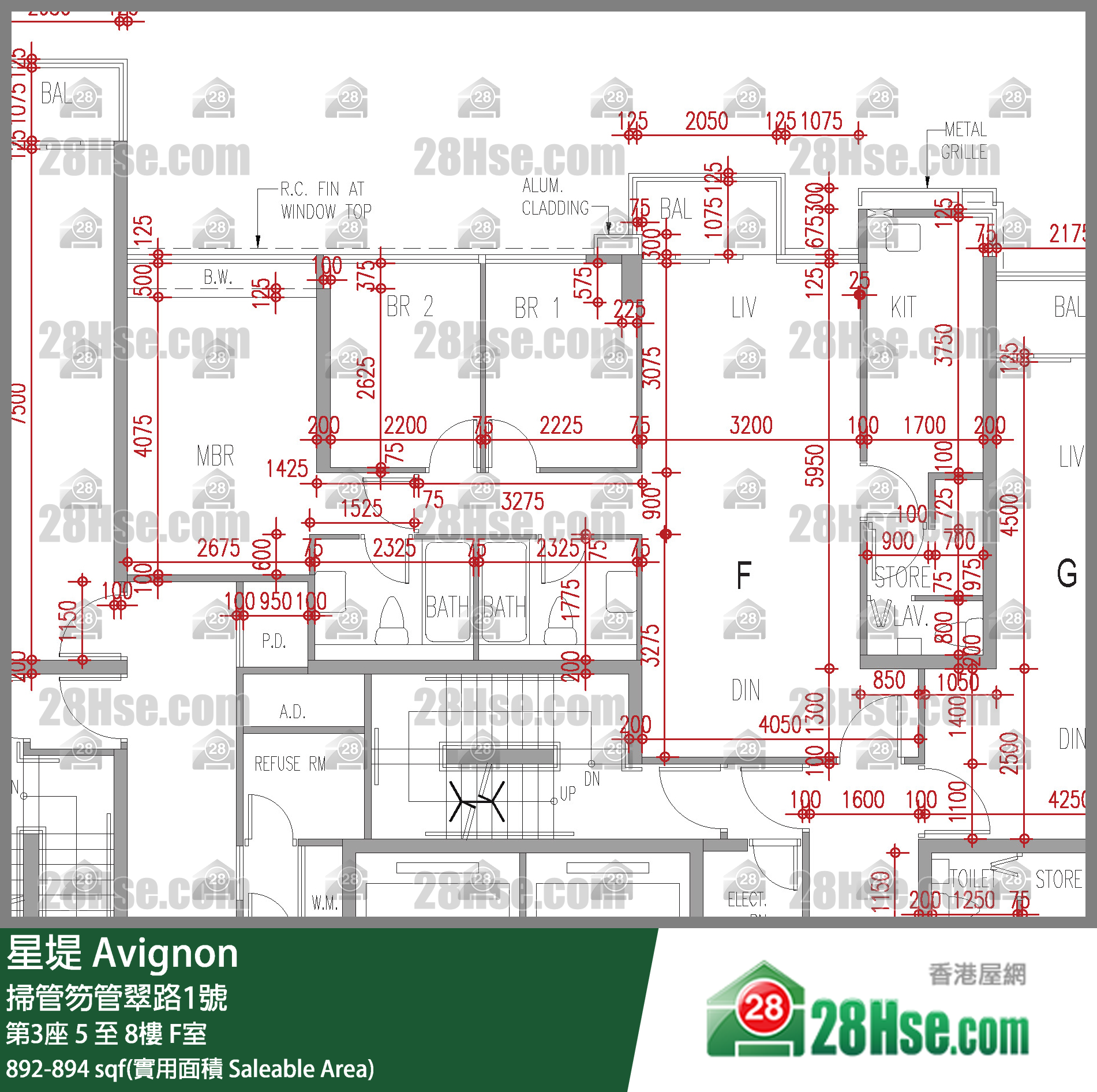 星堤 大廈 第3座 5樓 F室 平面圖