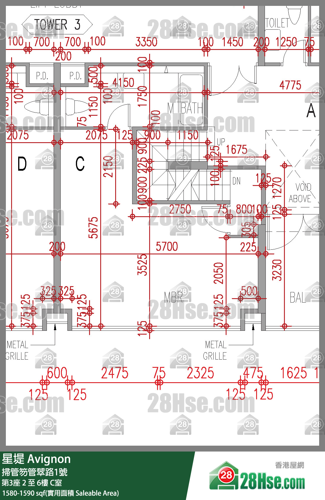 星堤 大廈第3座2樓 C室 平面圖