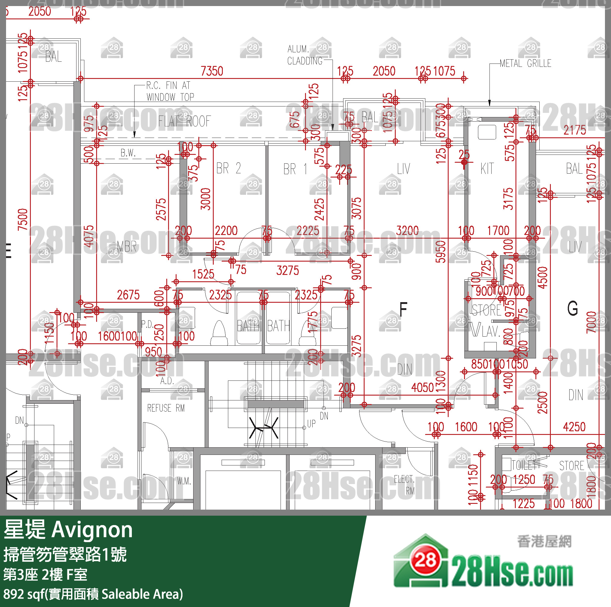 星堤 大廈第3座2樓 F室 平面圖