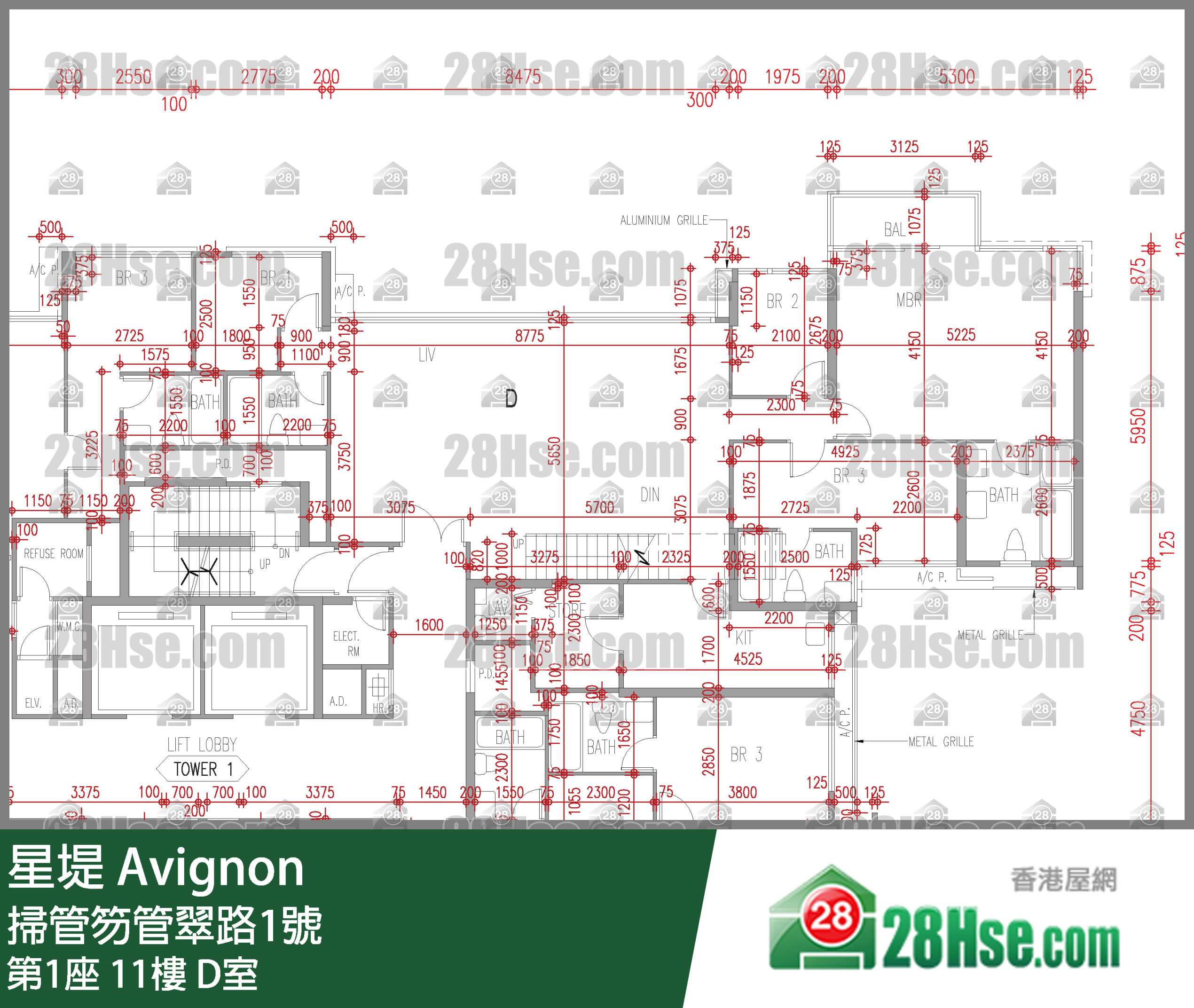 星堤 大廈 第1座 11樓 D室 平面圖