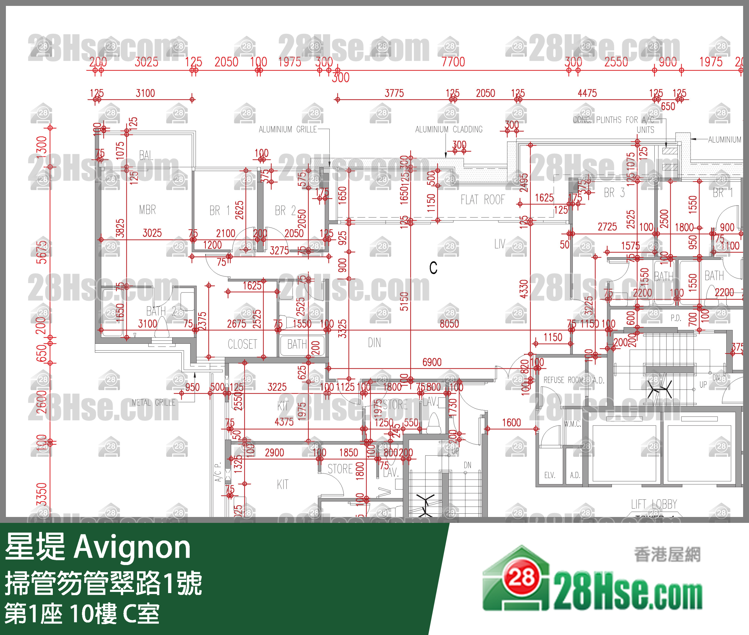 星堤 大廈 第1座 10樓 C室 平面圖
