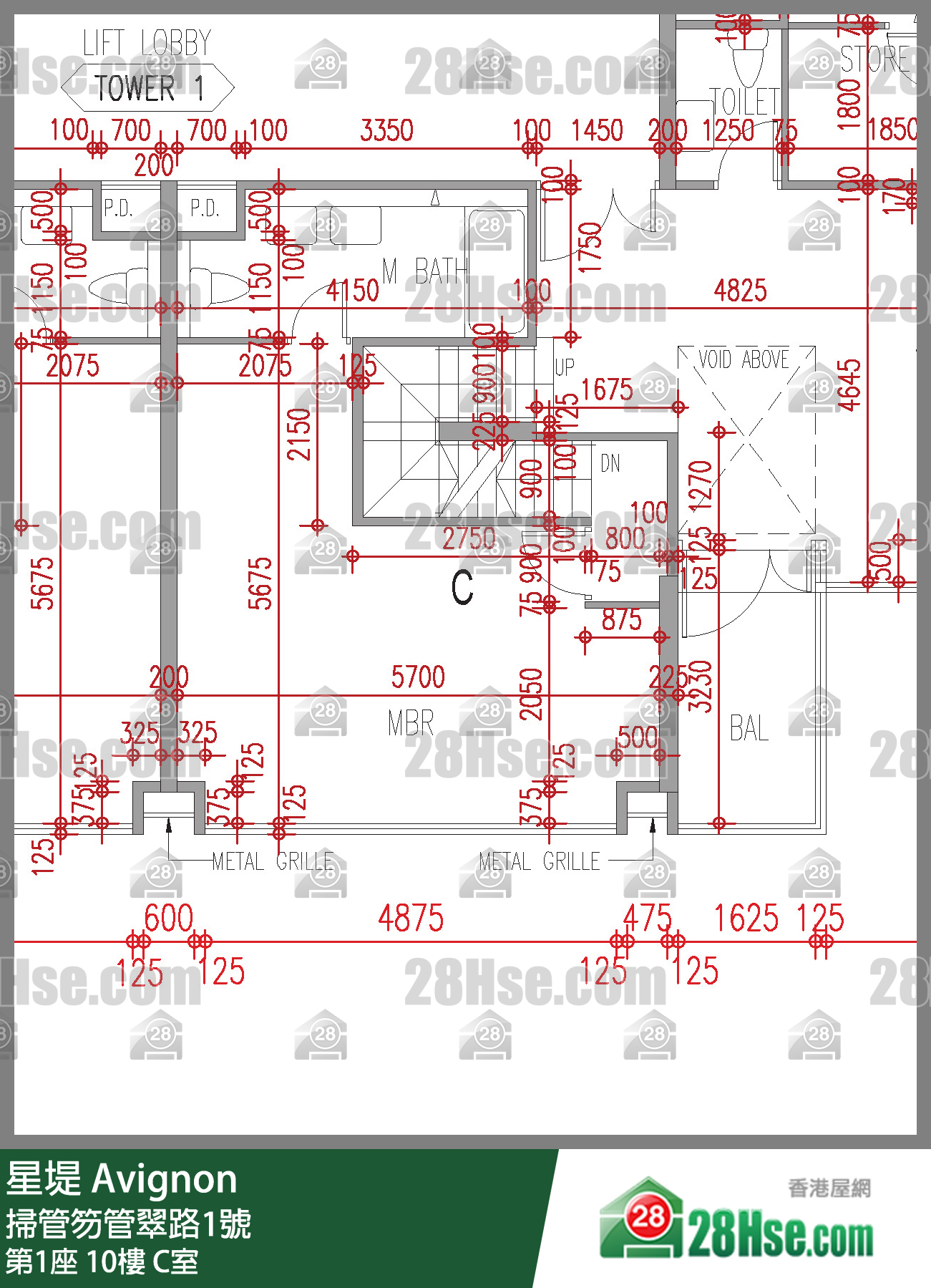 星堤 大廈 第1座 10樓 C室 平面圖
