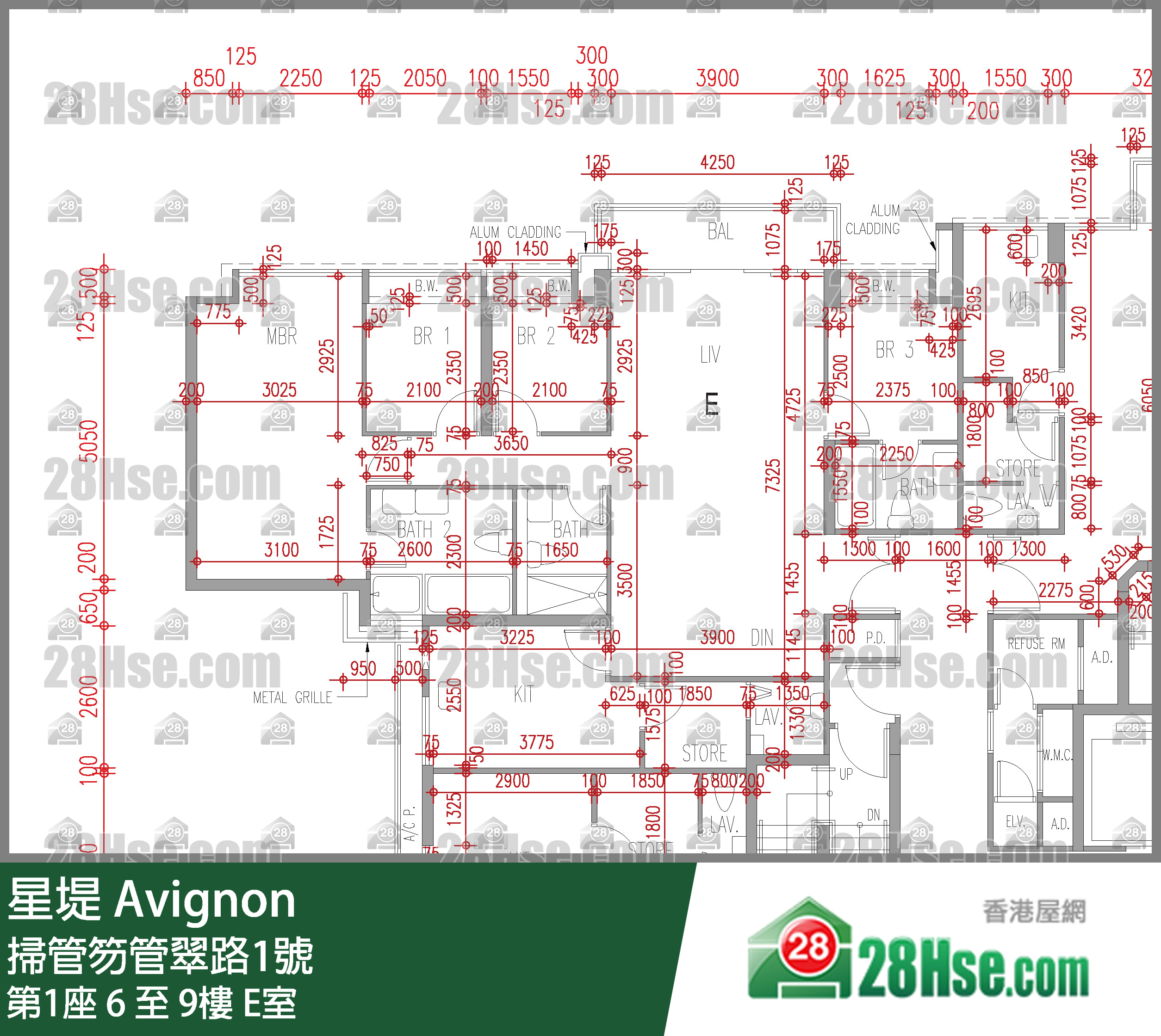 星堤 大廈 第1座 9樓 E室 平面圖