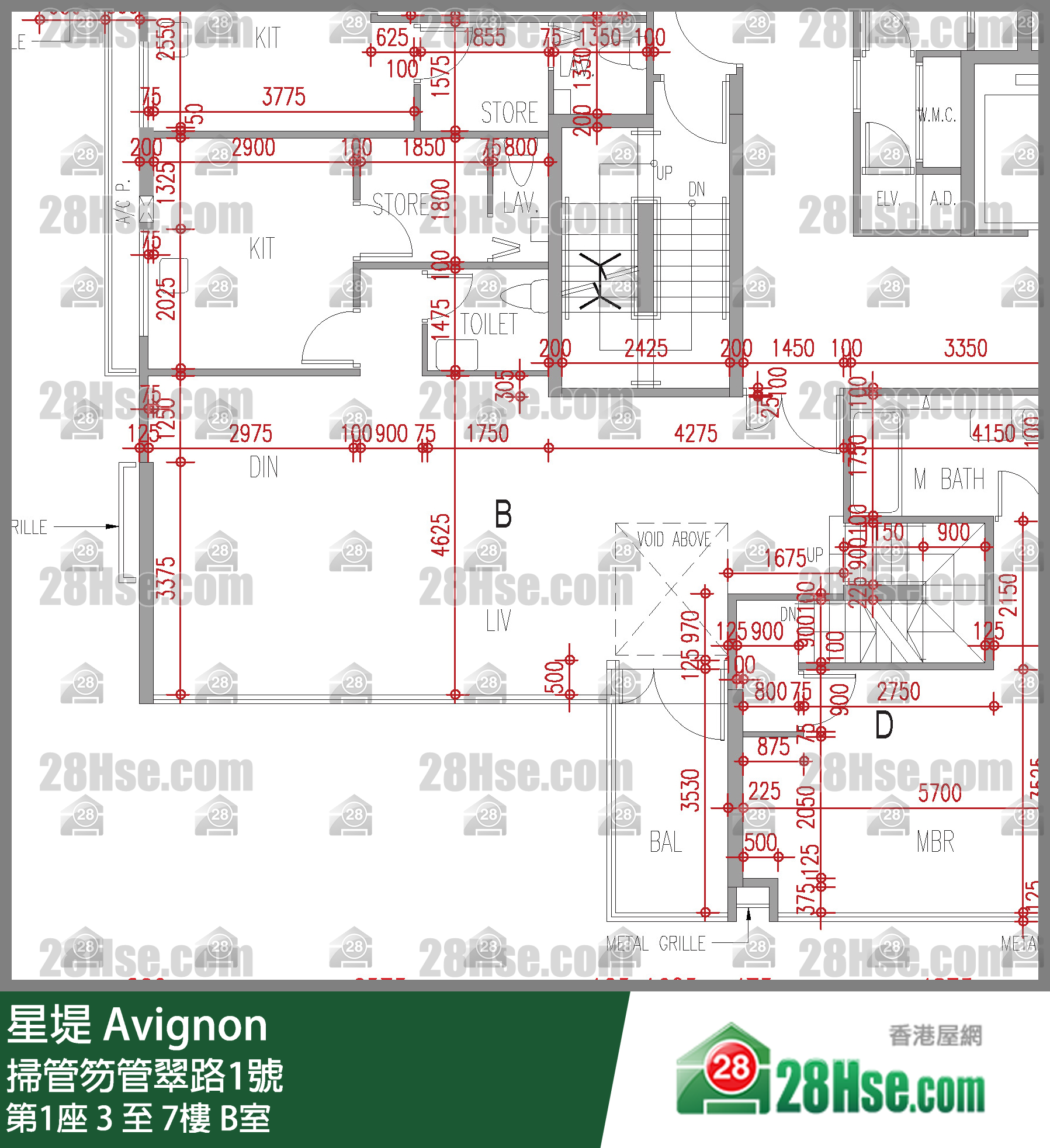 星堤 大廈第1座3樓 B室 平面圖