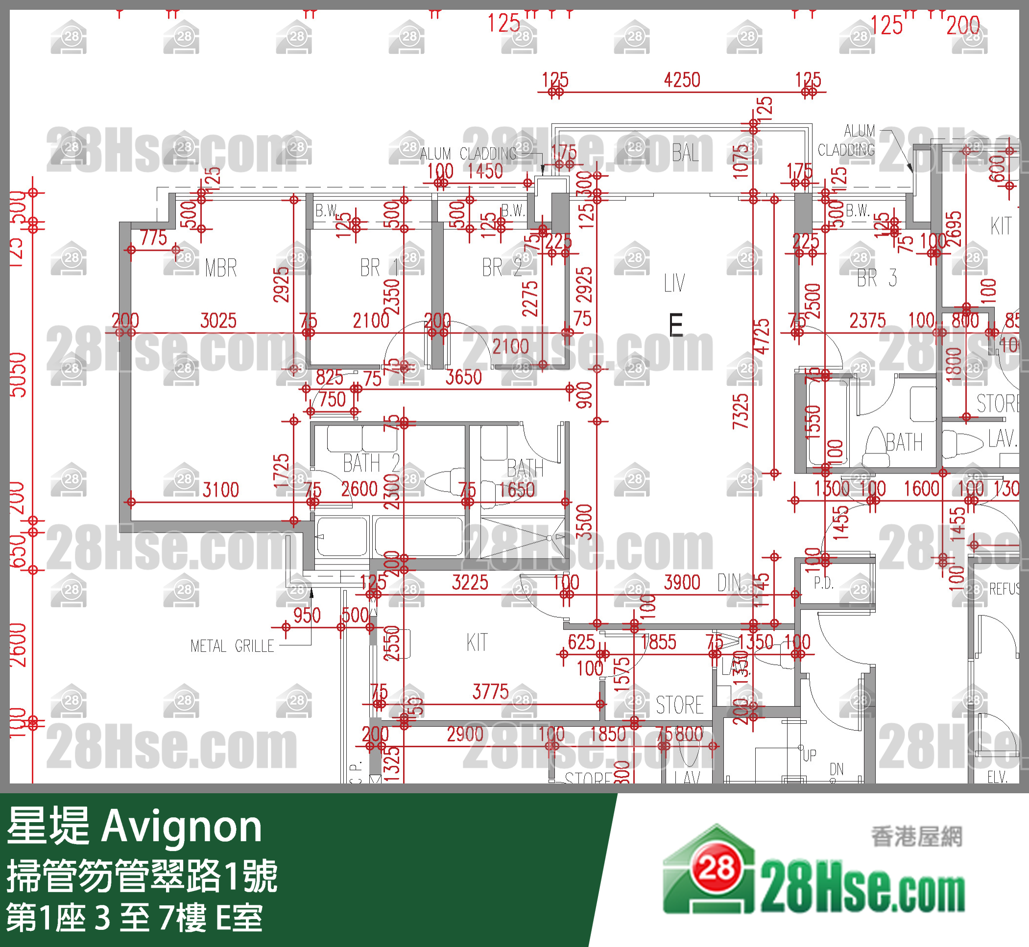 星堤 大廈 第1座 7樓 E室 平面圖