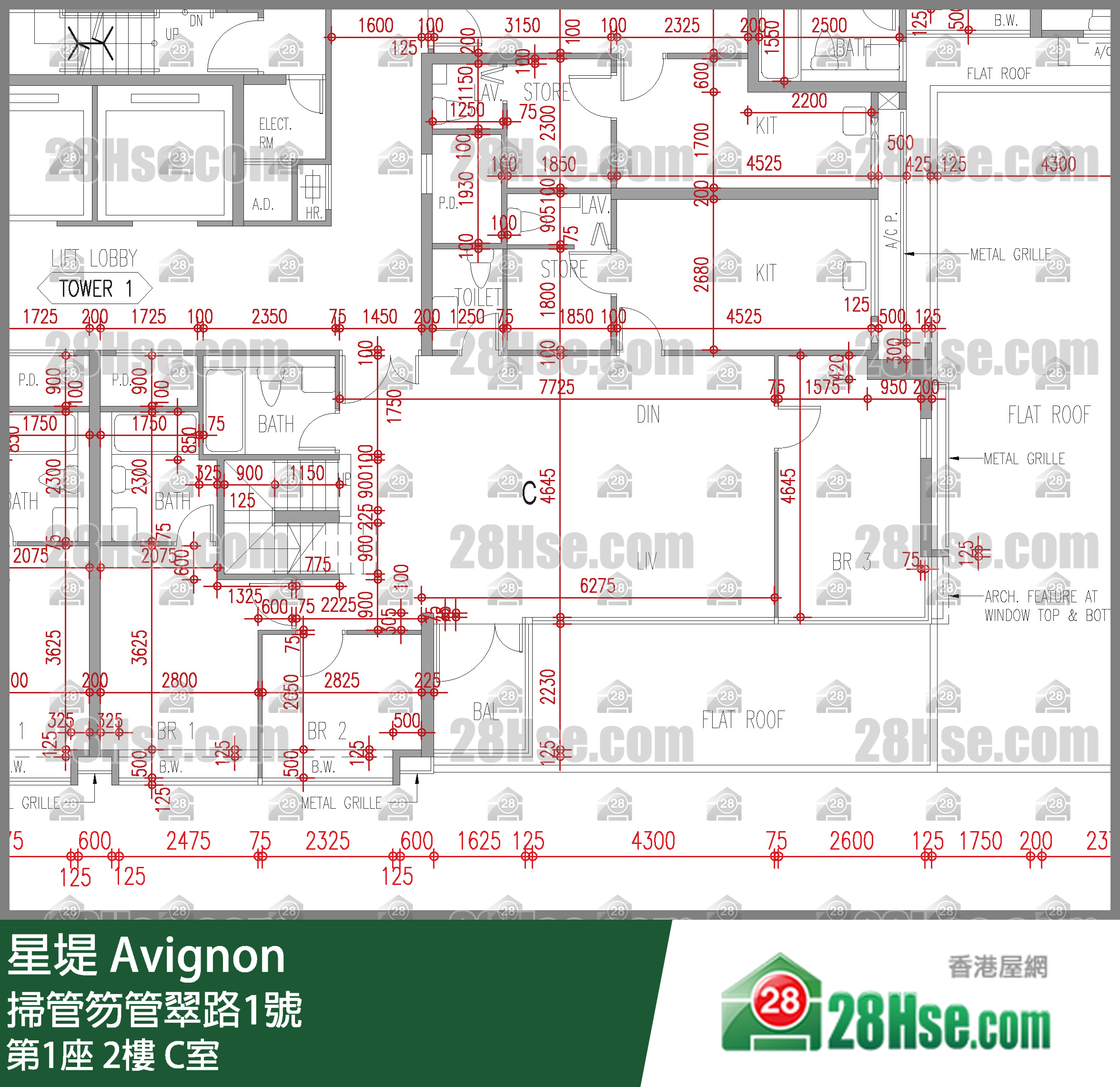 星堤 大廈 第1座 2樓 C室 平面圖