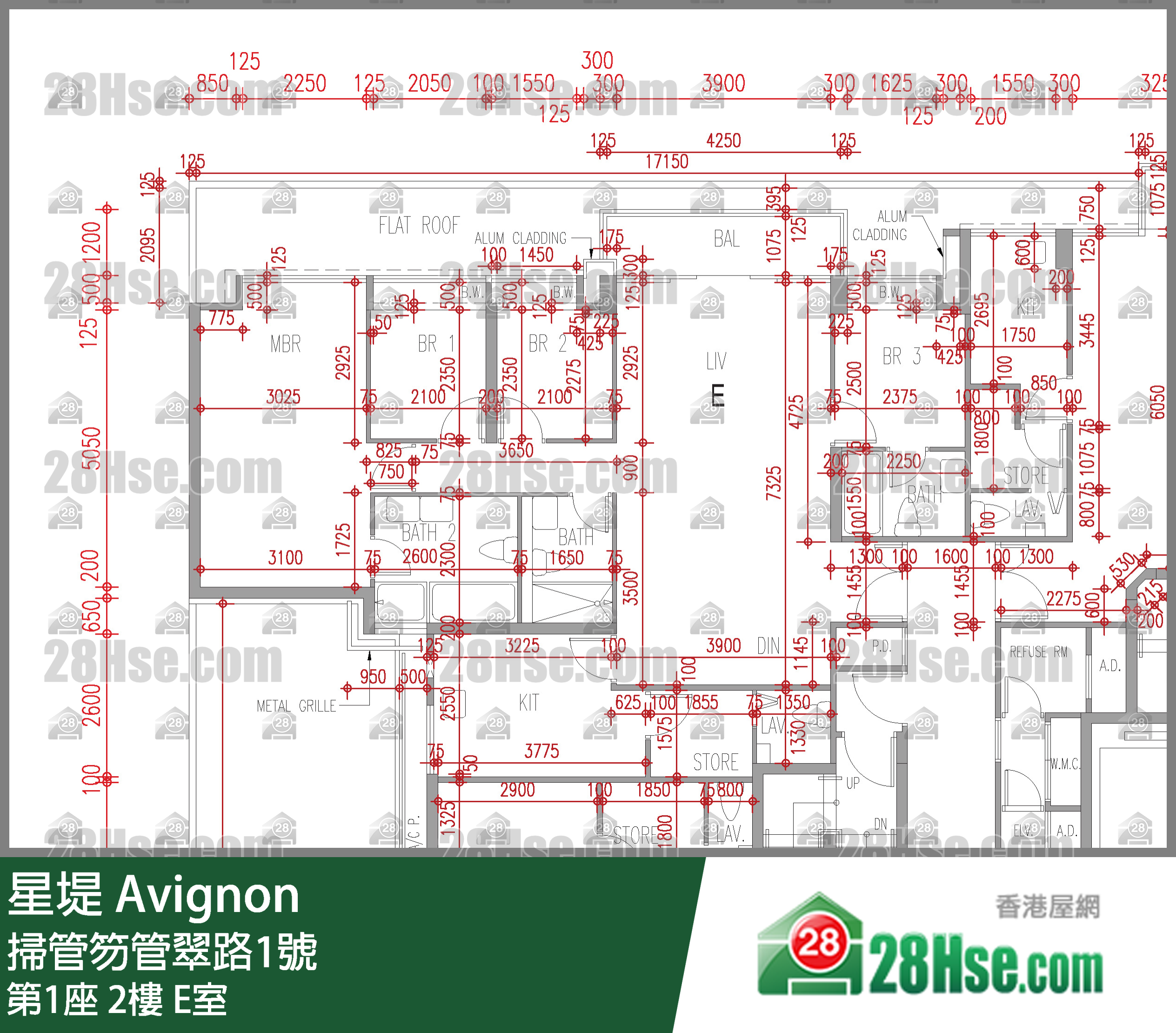 星堤 大厦第1座2楼 E室 平面图