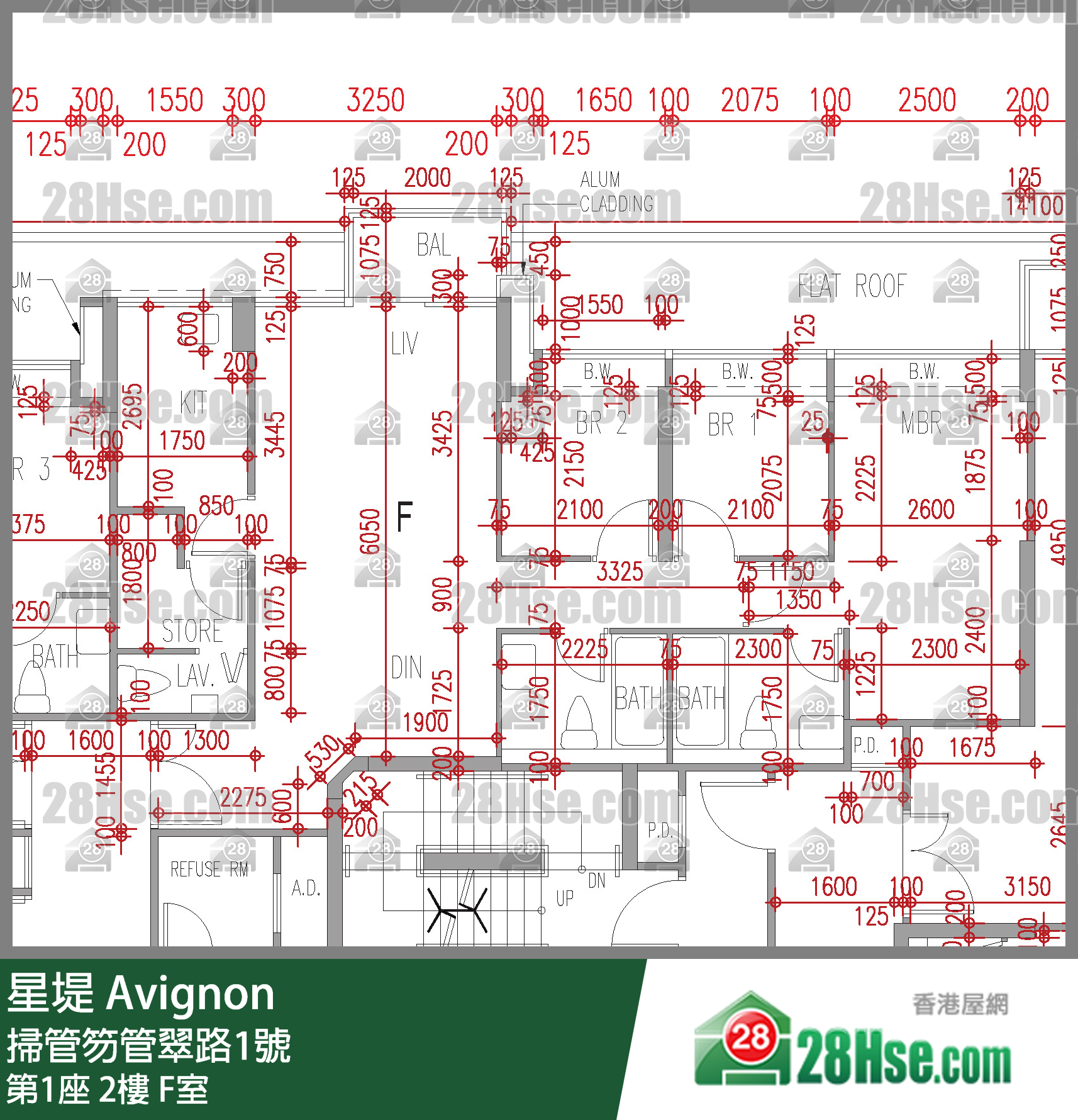 星堤 大廈第1座2樓 F室 平面圖