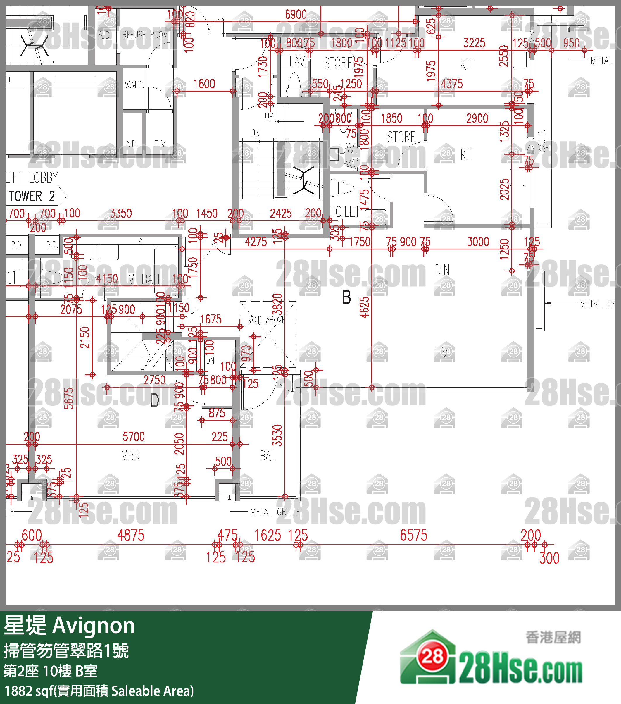 星堤 大廈第2座10樓 B室 平面圖