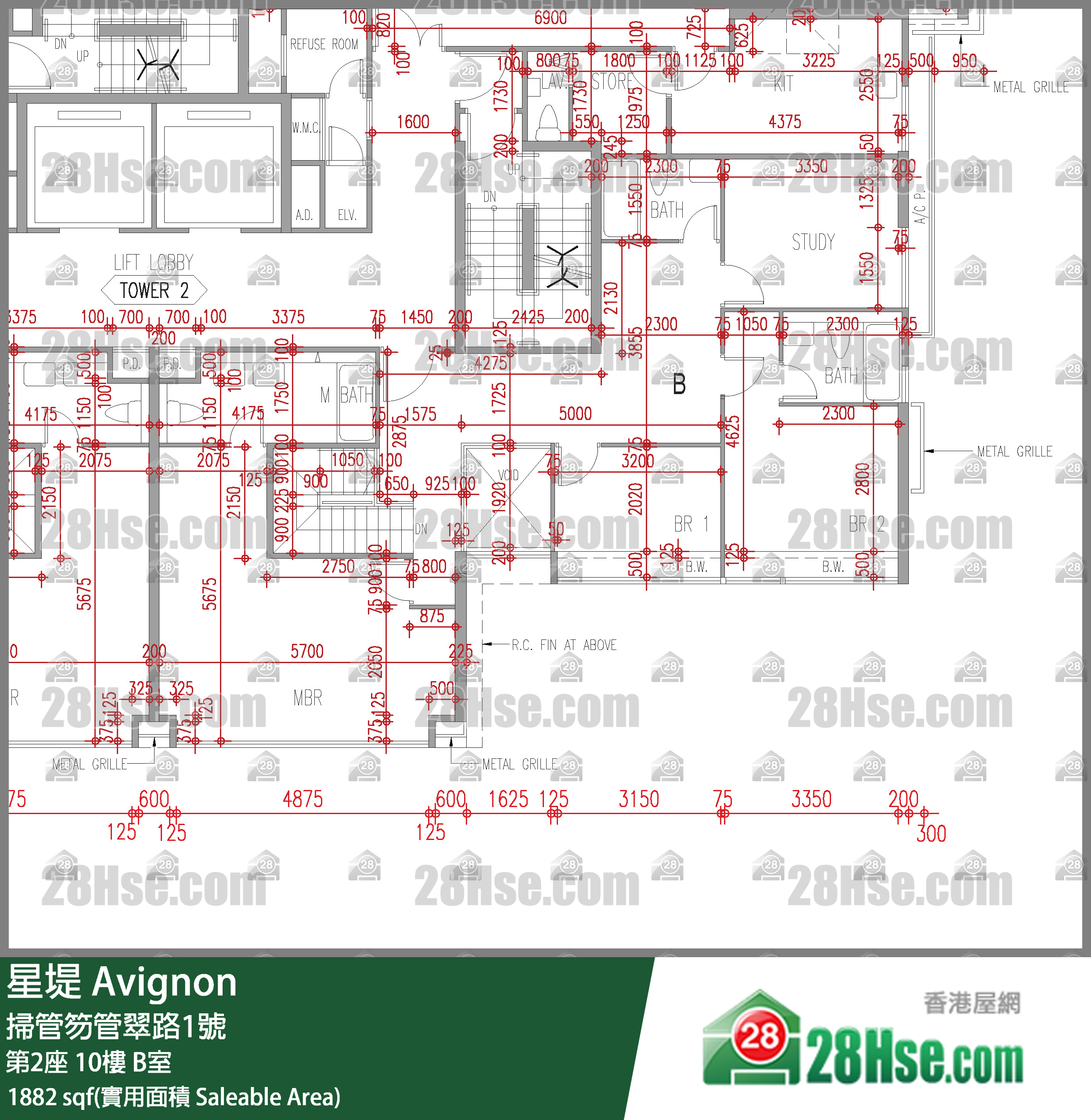 星堤 大廈第2座10樓 B室 平面圖