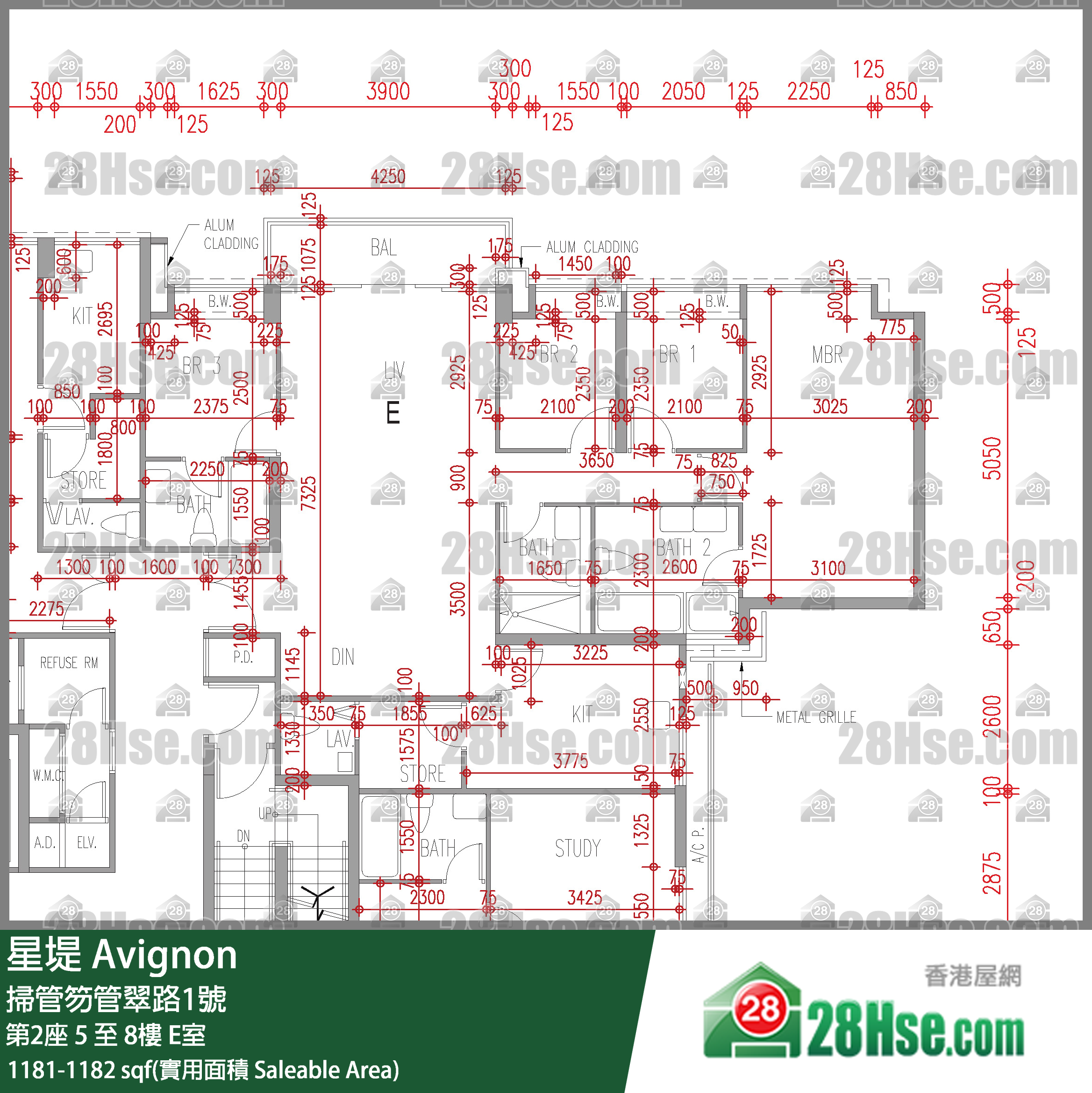 星堤 大廈第2座8樓 E室 平面圖