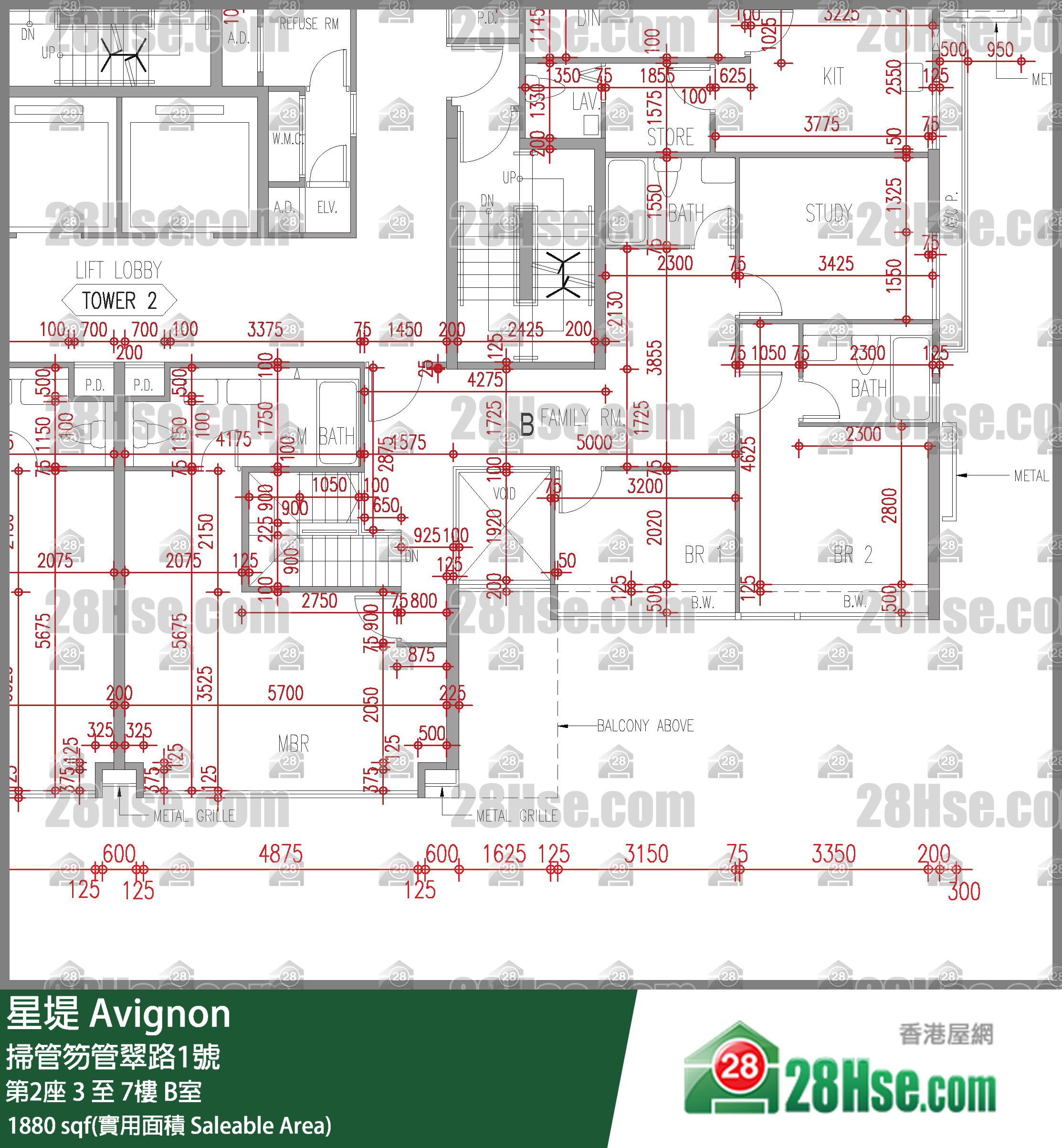星堤 大廈第2座7樓 B室 平面圖