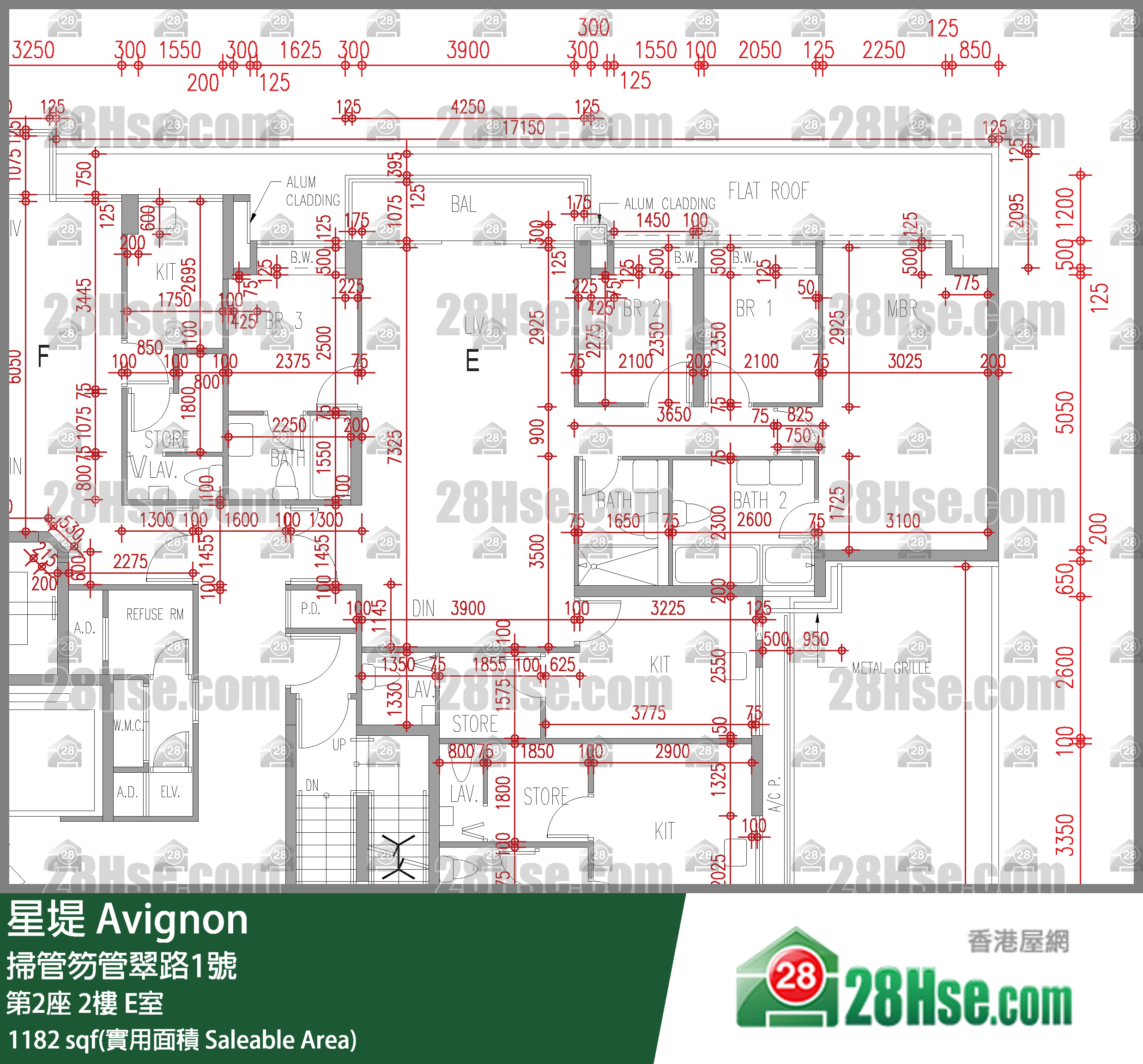 星堤 大廈第2座2樓 E室 平面圖