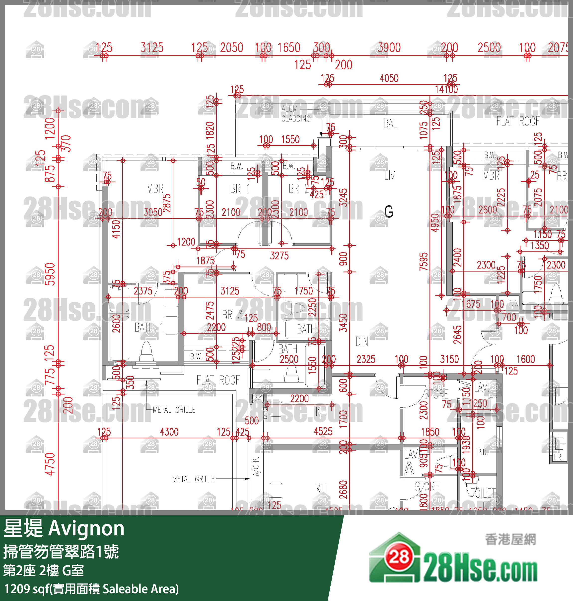 星堤 大廈 第2座 2樓 G室 平面圖