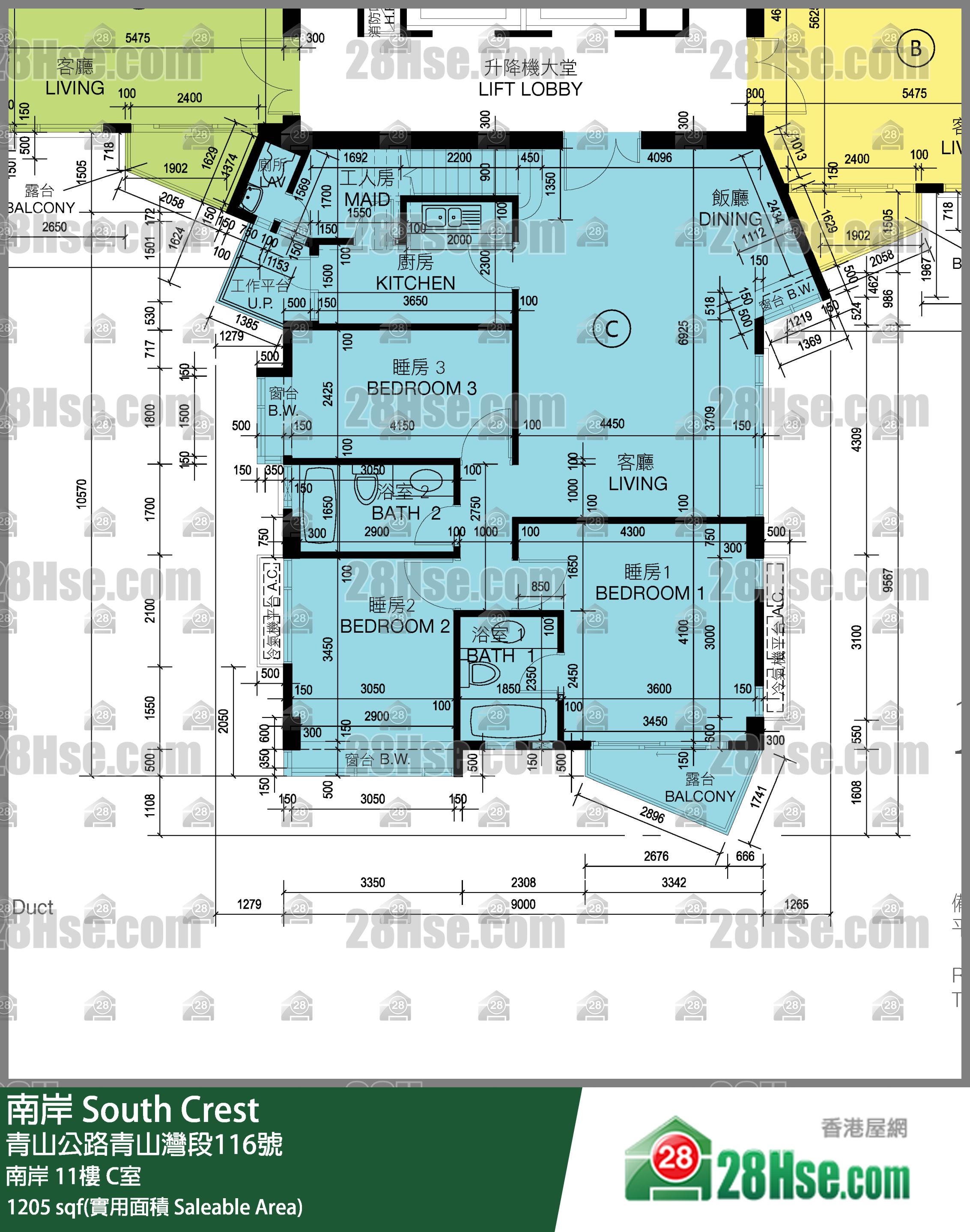 南岸 南岸11楼 C室 平面图