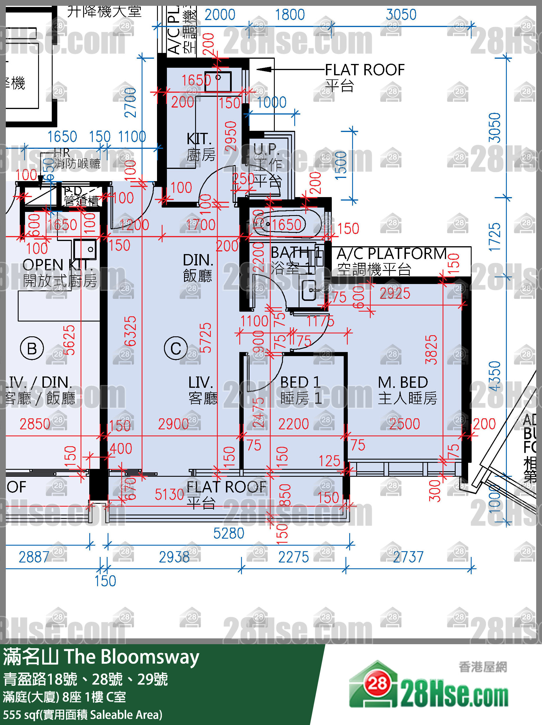 满名山 满庭(大厦)8座1楼 C室 平面图