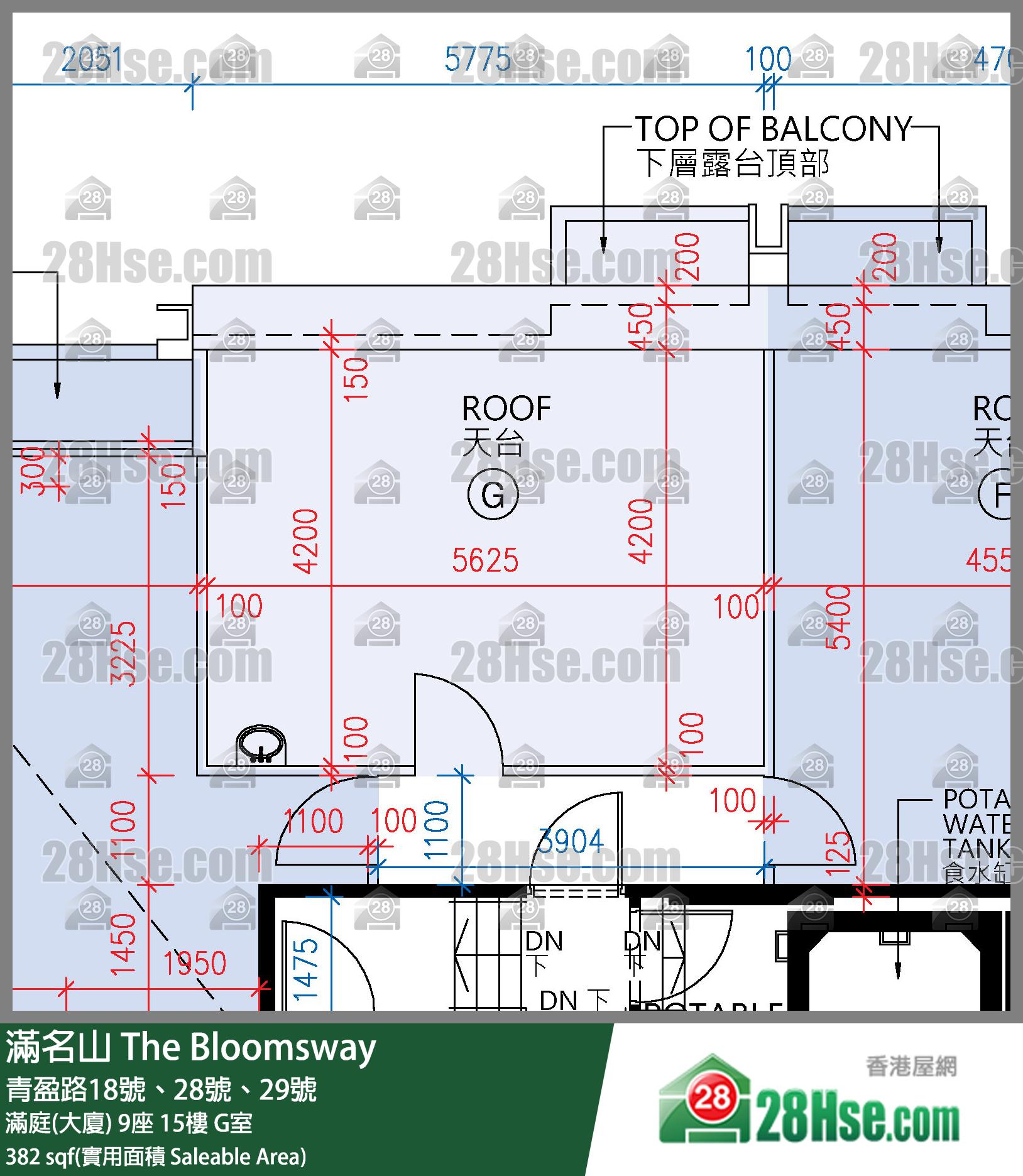 滿名山 滿庭(大廈) 9座 15樓 G室 平面圖