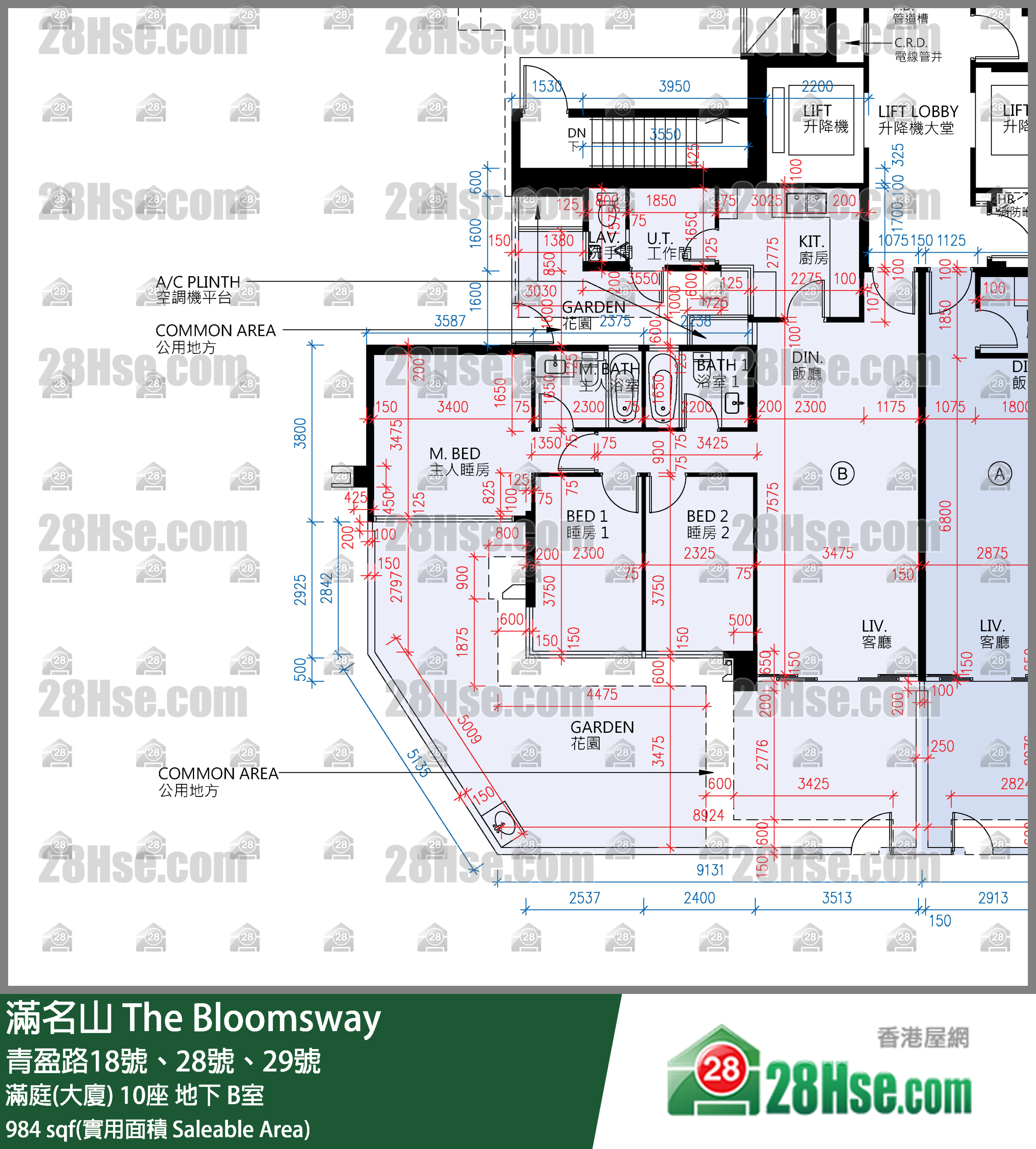 滿名山 滿庭(大廈)10座地下 B室 平面圖