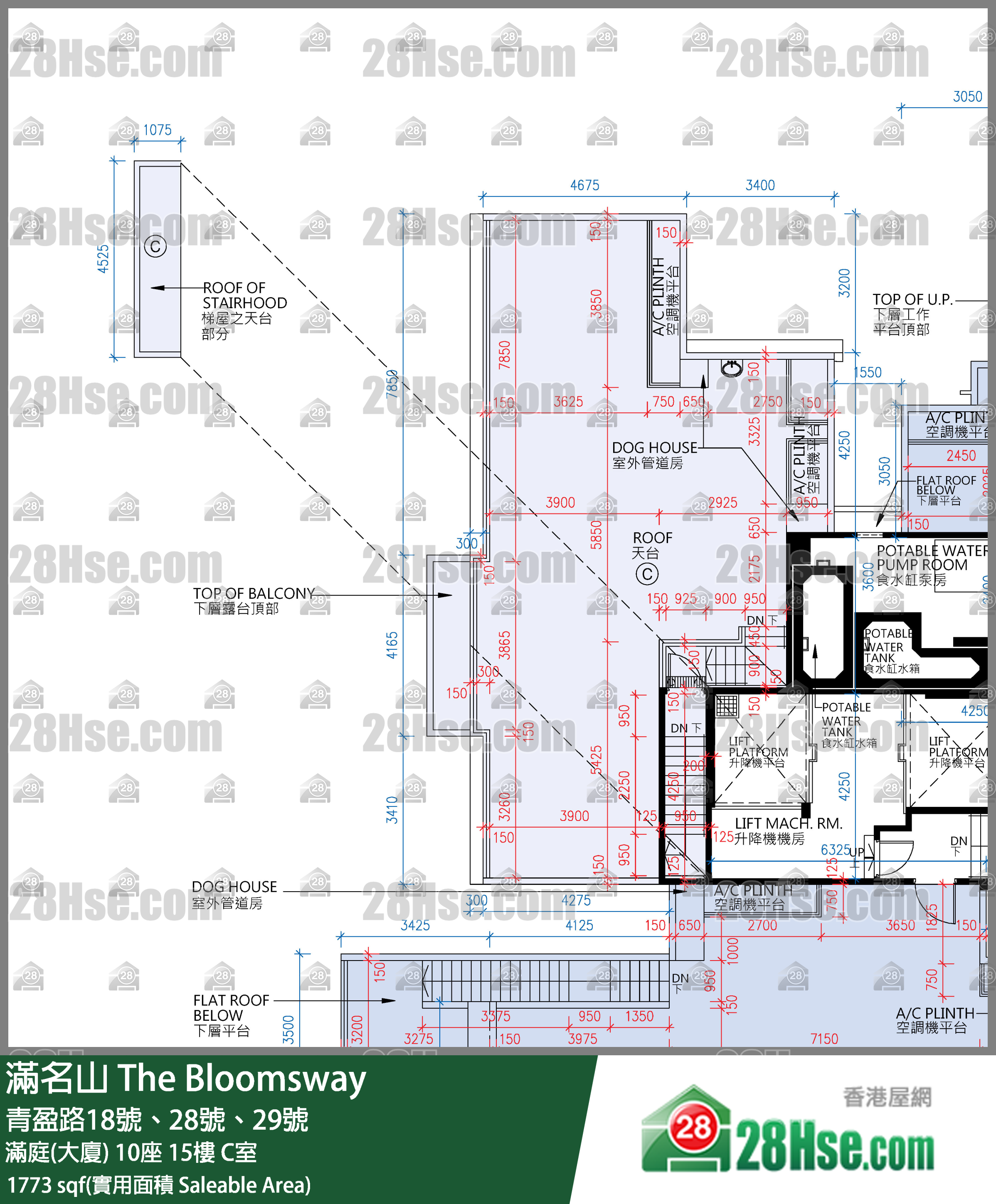 满名山 满庭(大厦) 10座 15楼 C室 平面图