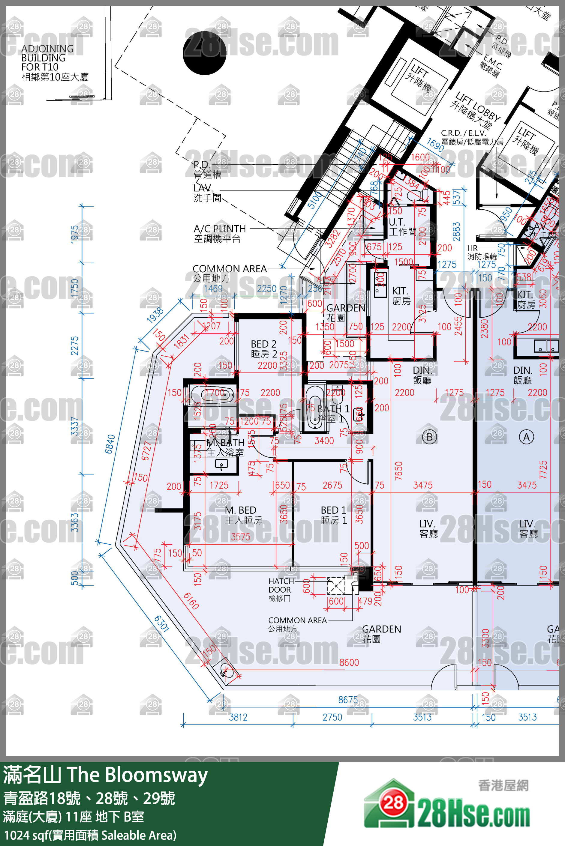 滿名山 滿庭(大廈)11座地下 B室 平面圖