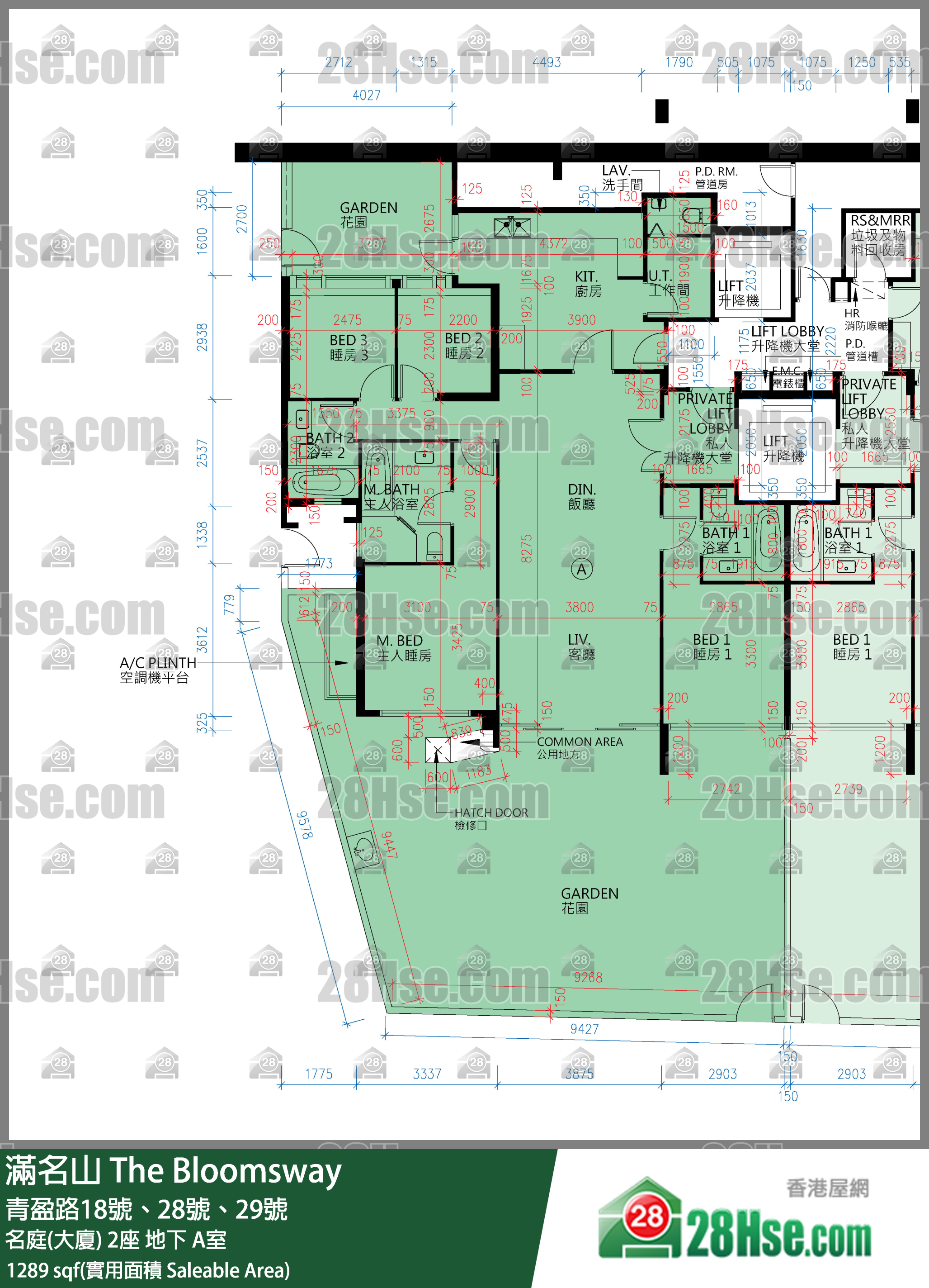 满名山 名庭(大厦)2座地下 A室 平面图
