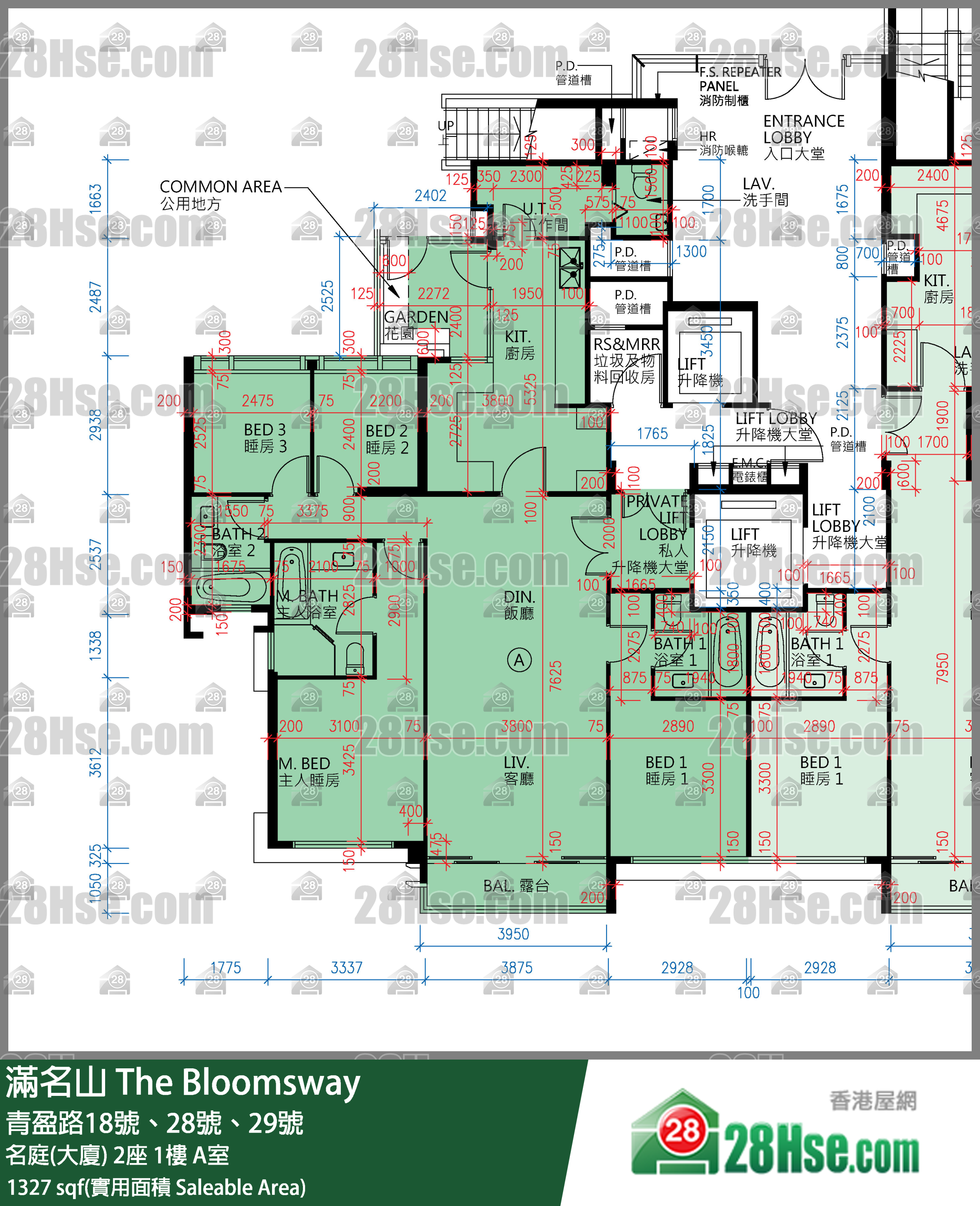 满名山 名庭(大厦)2座1楼 A室 平面图