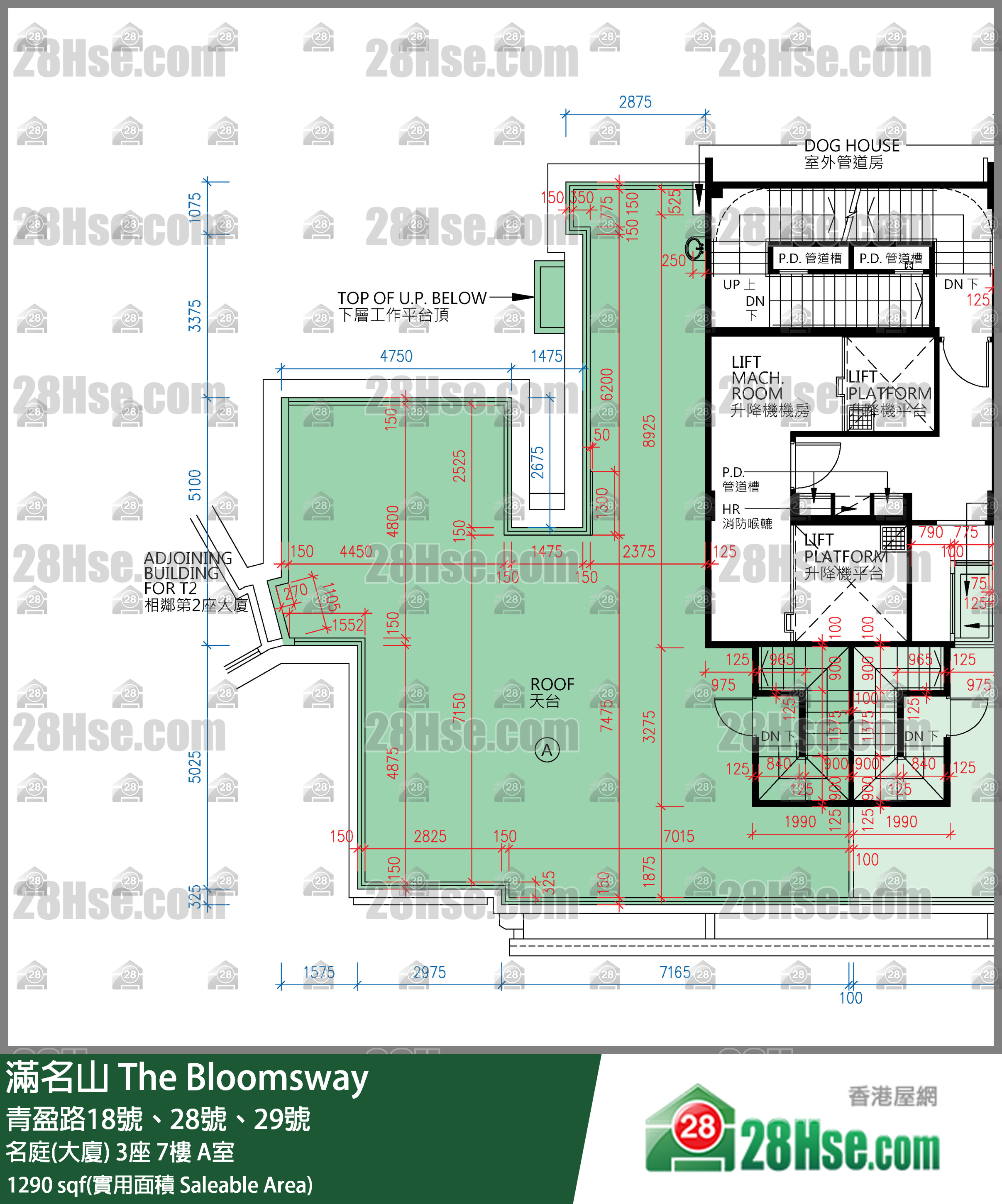 满名山 名庭(大厦) 3座 7楼 A室 平面图