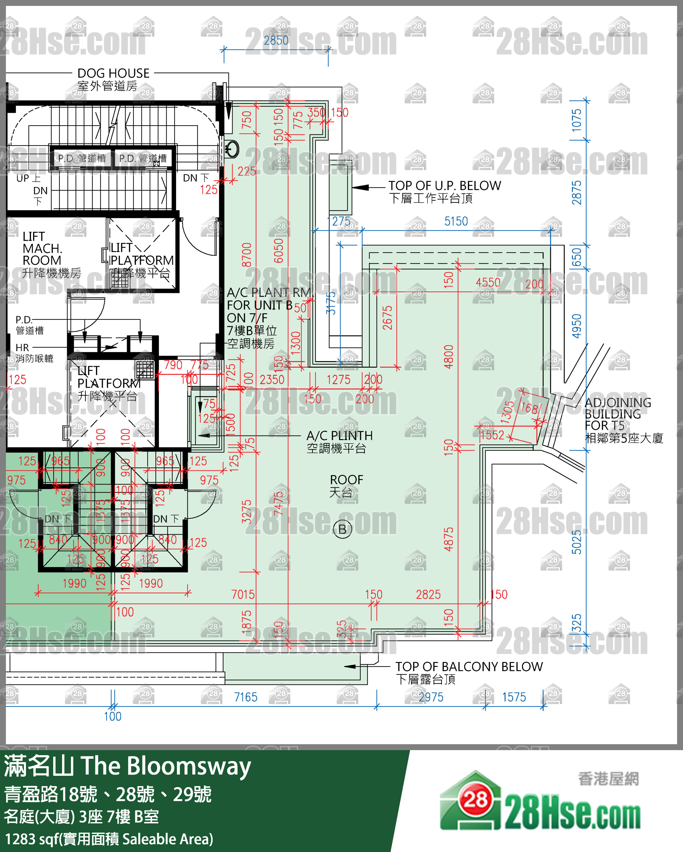 满名山 名庭(大厦) 3座 7楼 B室 平面图