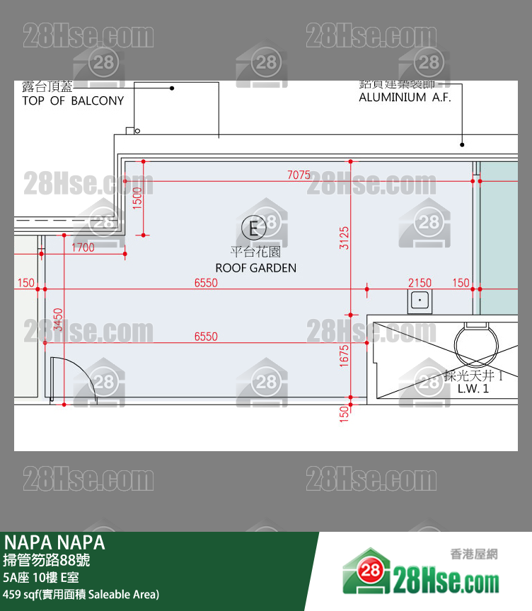 NAPA,  Flat E, 10/f, Tower 5a, 大廈 FloorPlan