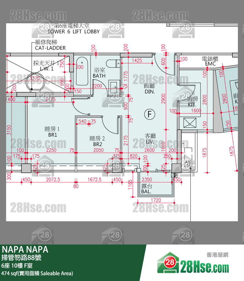 NAPA 大厦 6座 10楼 F室 平面图
